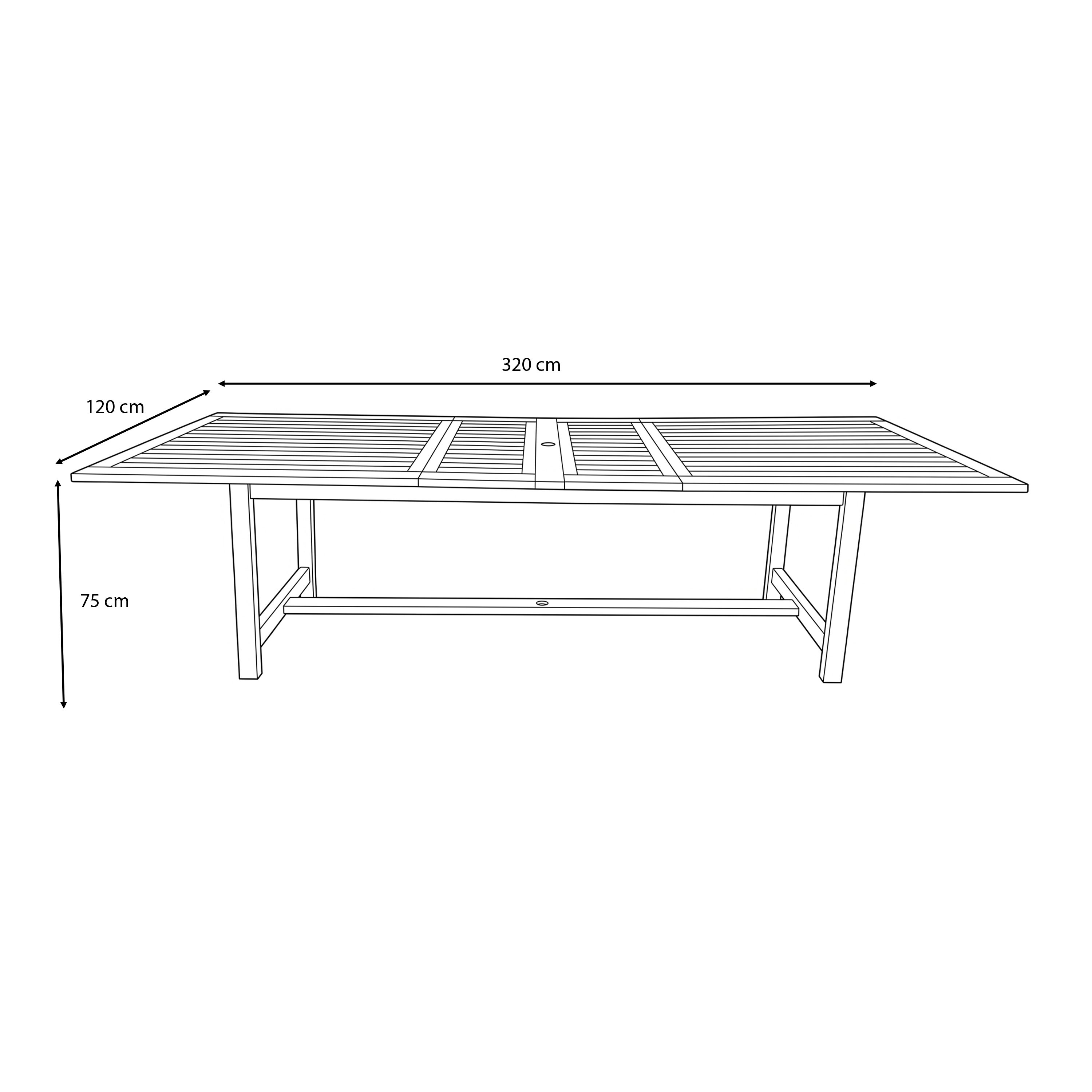 AXI Raisa Teak Rectangular Extendable Garden Table 240 – 320 cm