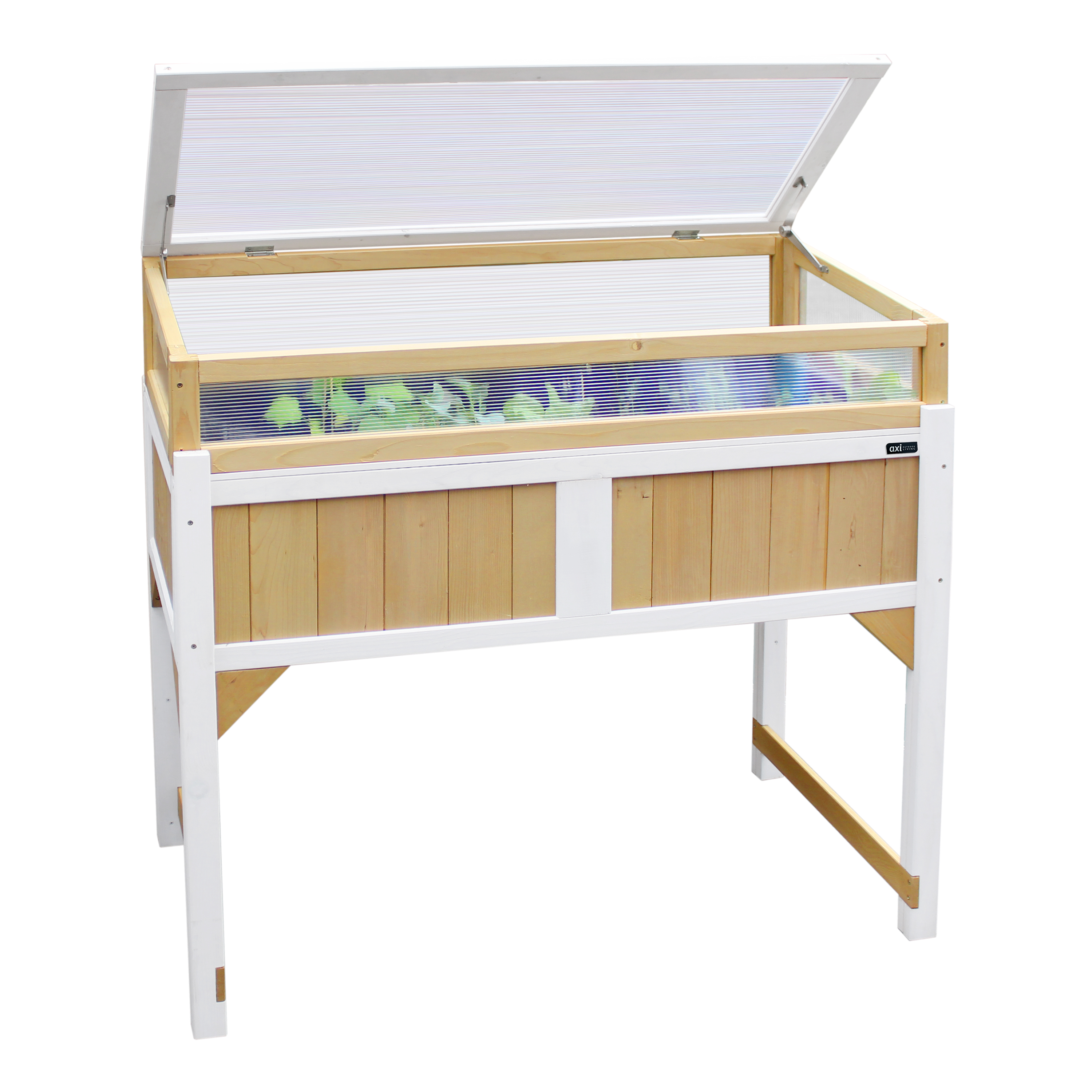 AXI Kweektafel met broeikas en gronddoek Bruin/wit-8717973938187 AXI Kweektafel met broeikas en gronddoek Bruin/wit