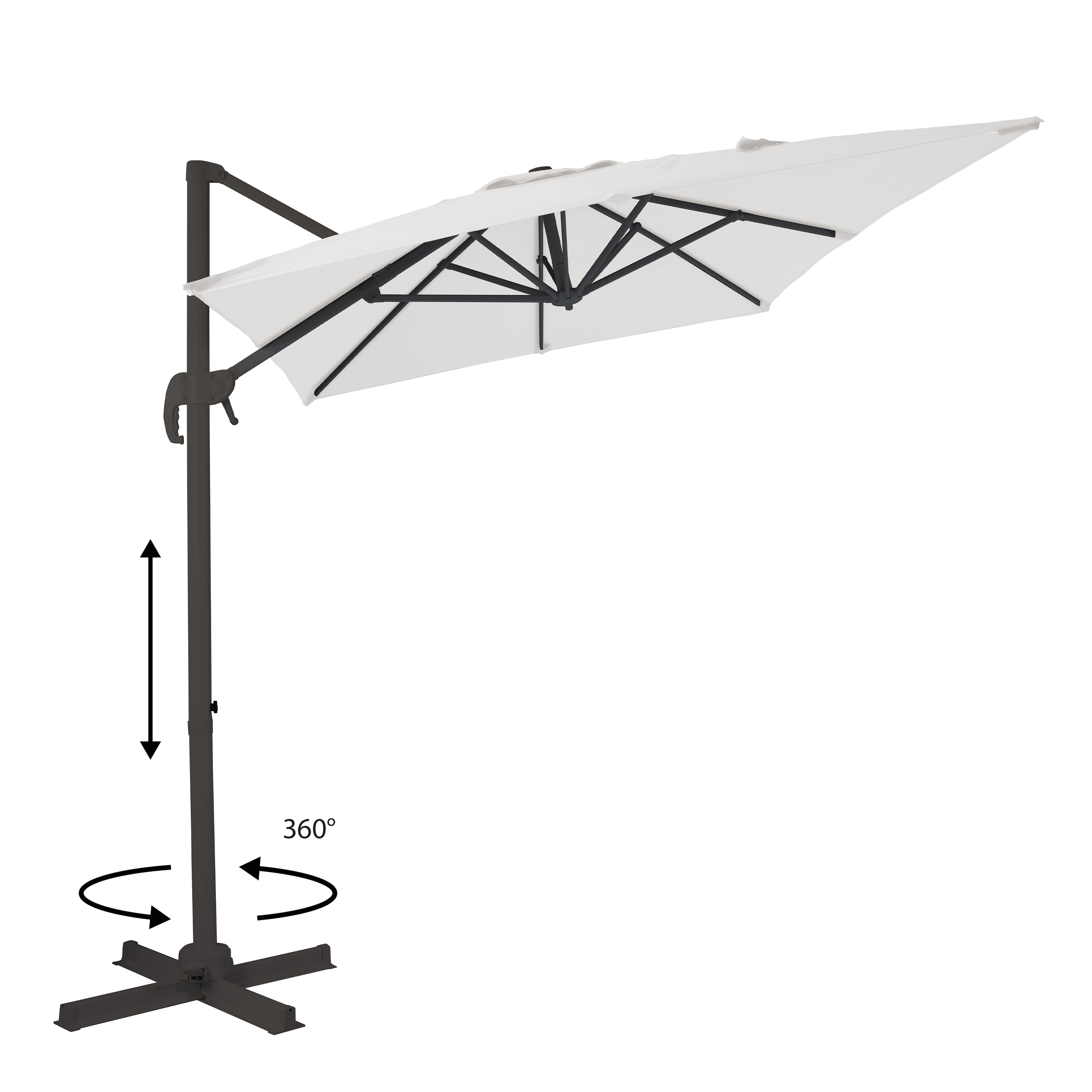 AXI Coco Floating Parasol 200x300 Anthracite/Beige
