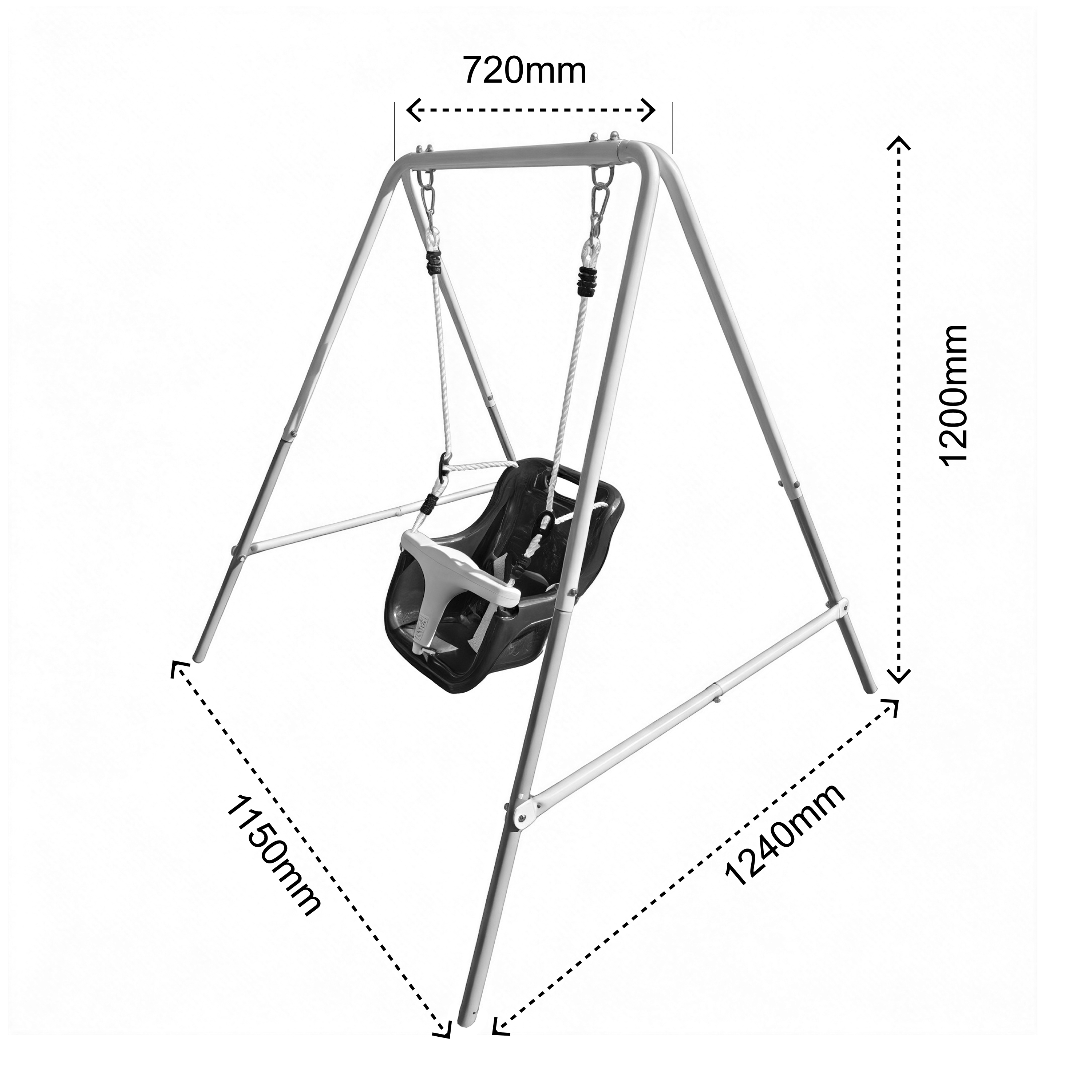 AXI Metal 2 in 1 Grow with me Swing with Baby Seat and Swing Seat - Green/Cream