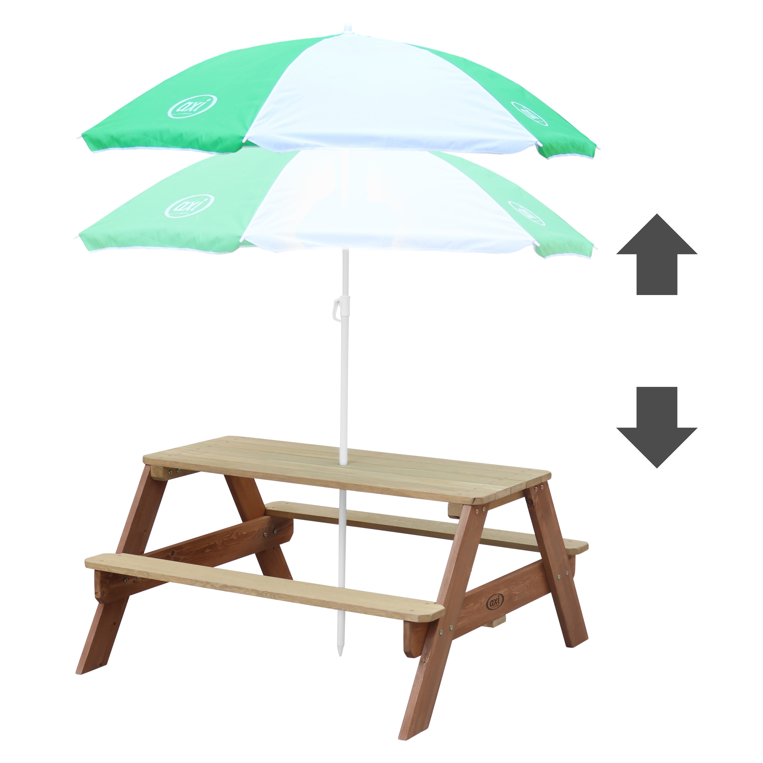 AXI Nick Picnic Table Brown - Umbrella Green/White