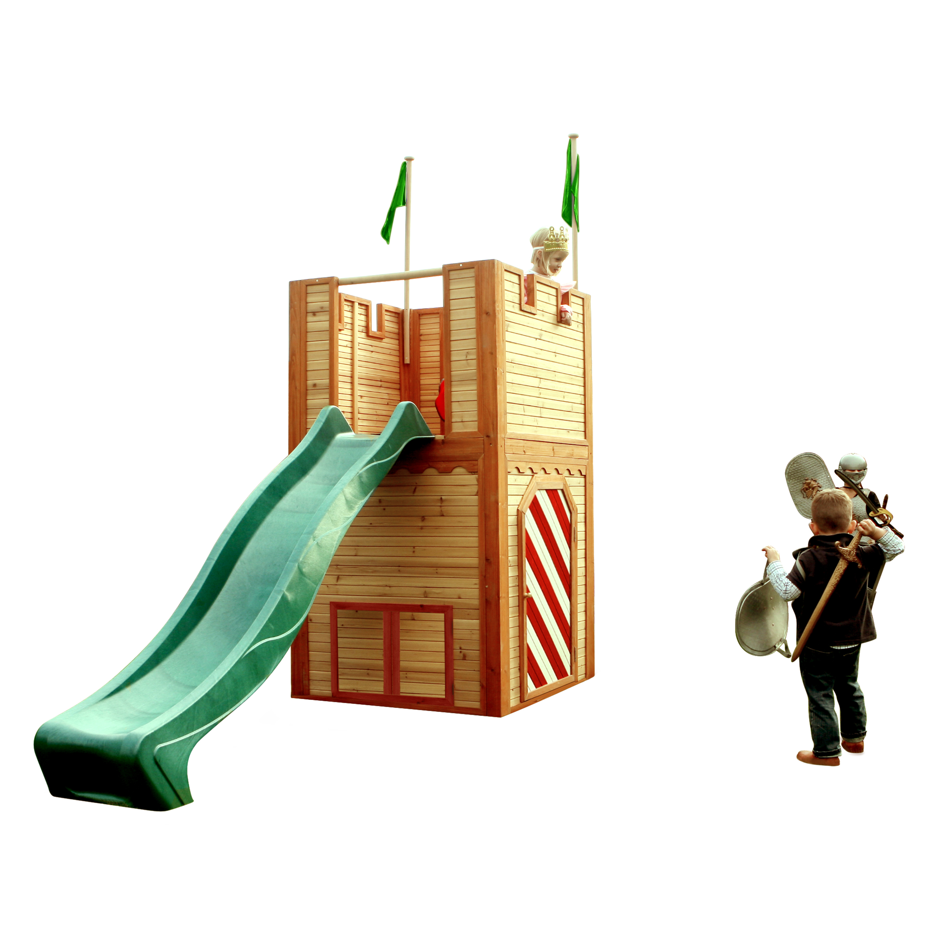 AXI Arthur Playhouse Brown/Red - Green Slide