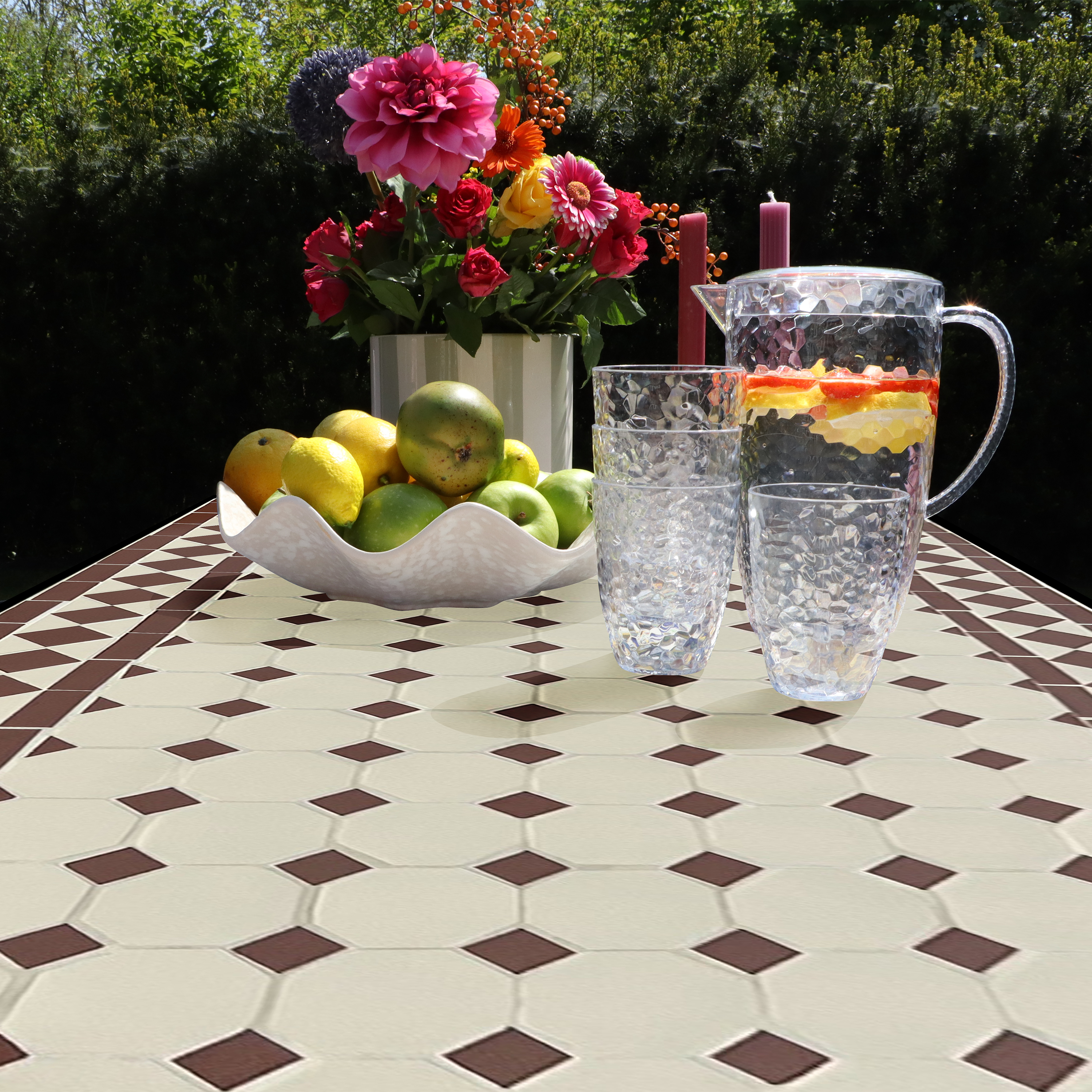 AXI Leonie 5-piece Bistro Set Mosaic - Red/White