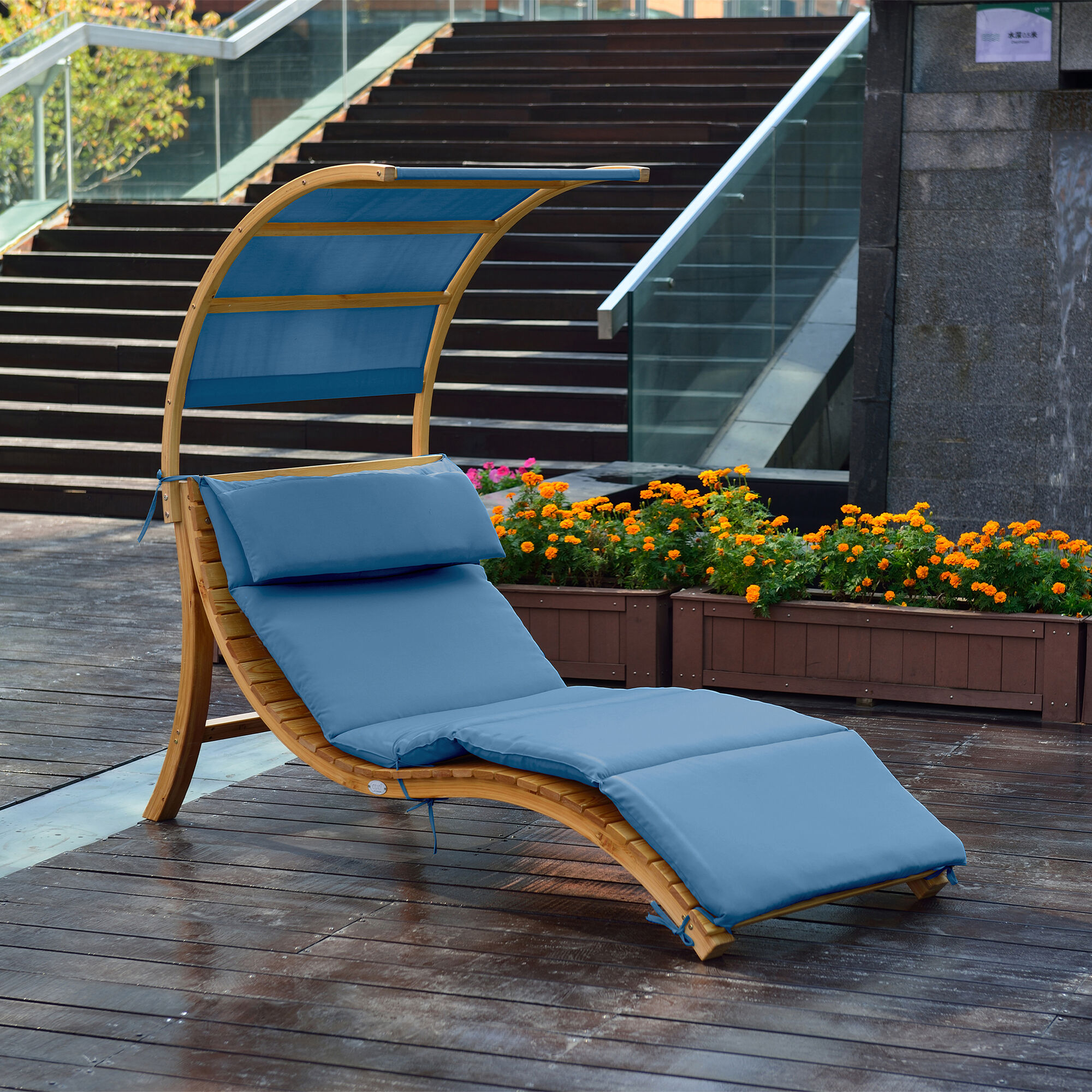AXI Salina ligstoel met zonnescherm Blauw-8720365060922 AXI Salina ligstoel met zonnescherm Blauw