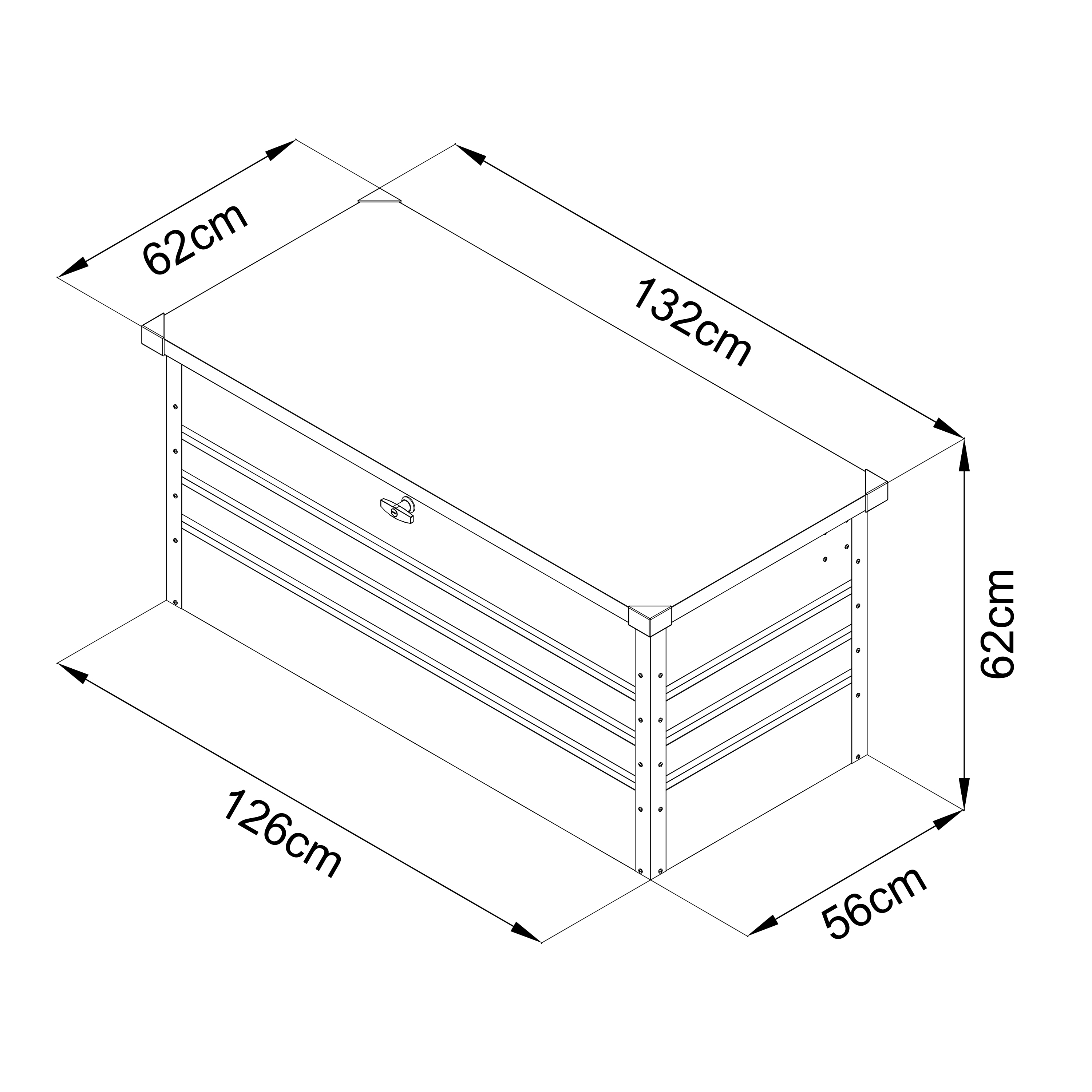 AXI Miles Metal Storage Box 400 Anthracite - 132x60x62cm