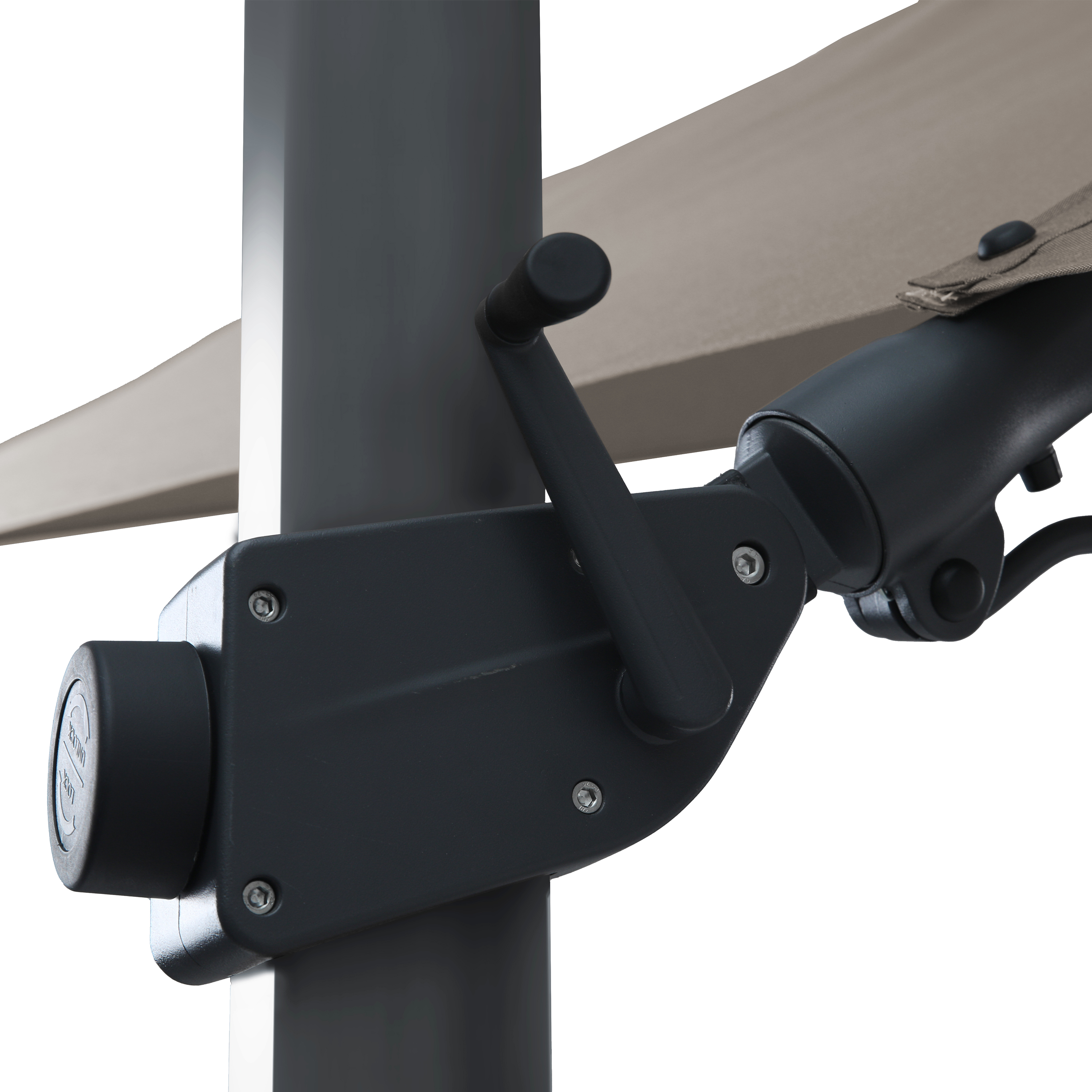 AXI Apollo Premium Cantilever Parasol 300x300cm incl. granite base with wheels Anthracite/Taupe – Complete set