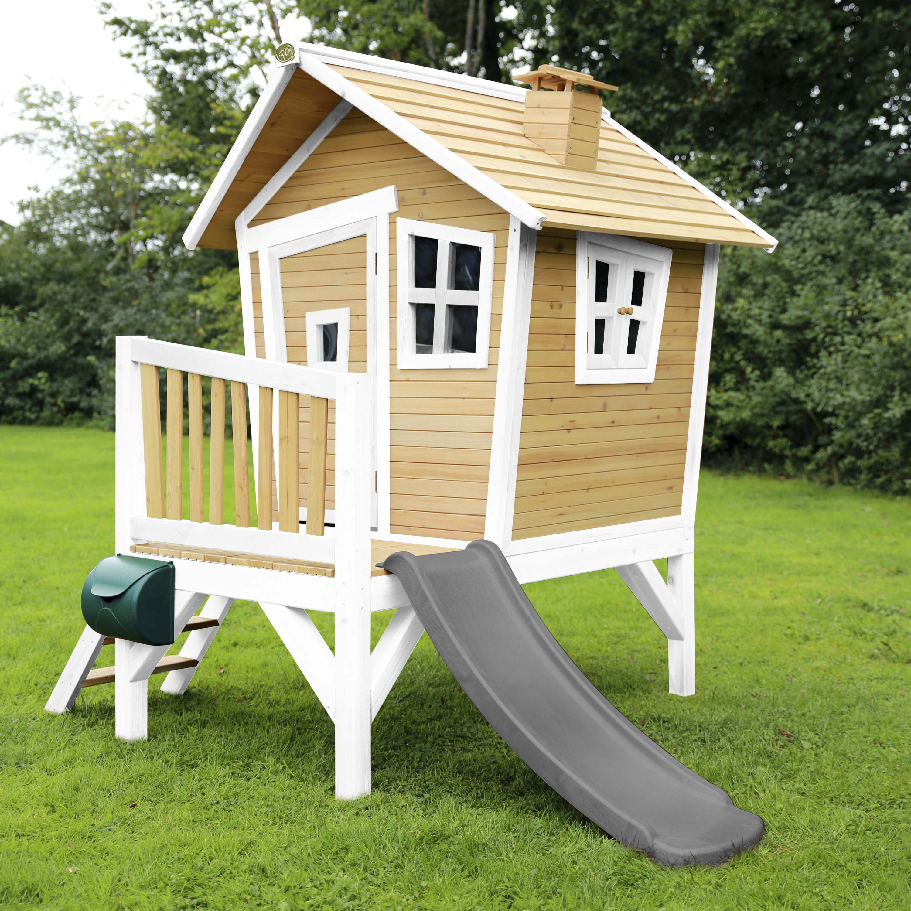 AXI Robin Playhouse Brown/White - Grey Slide