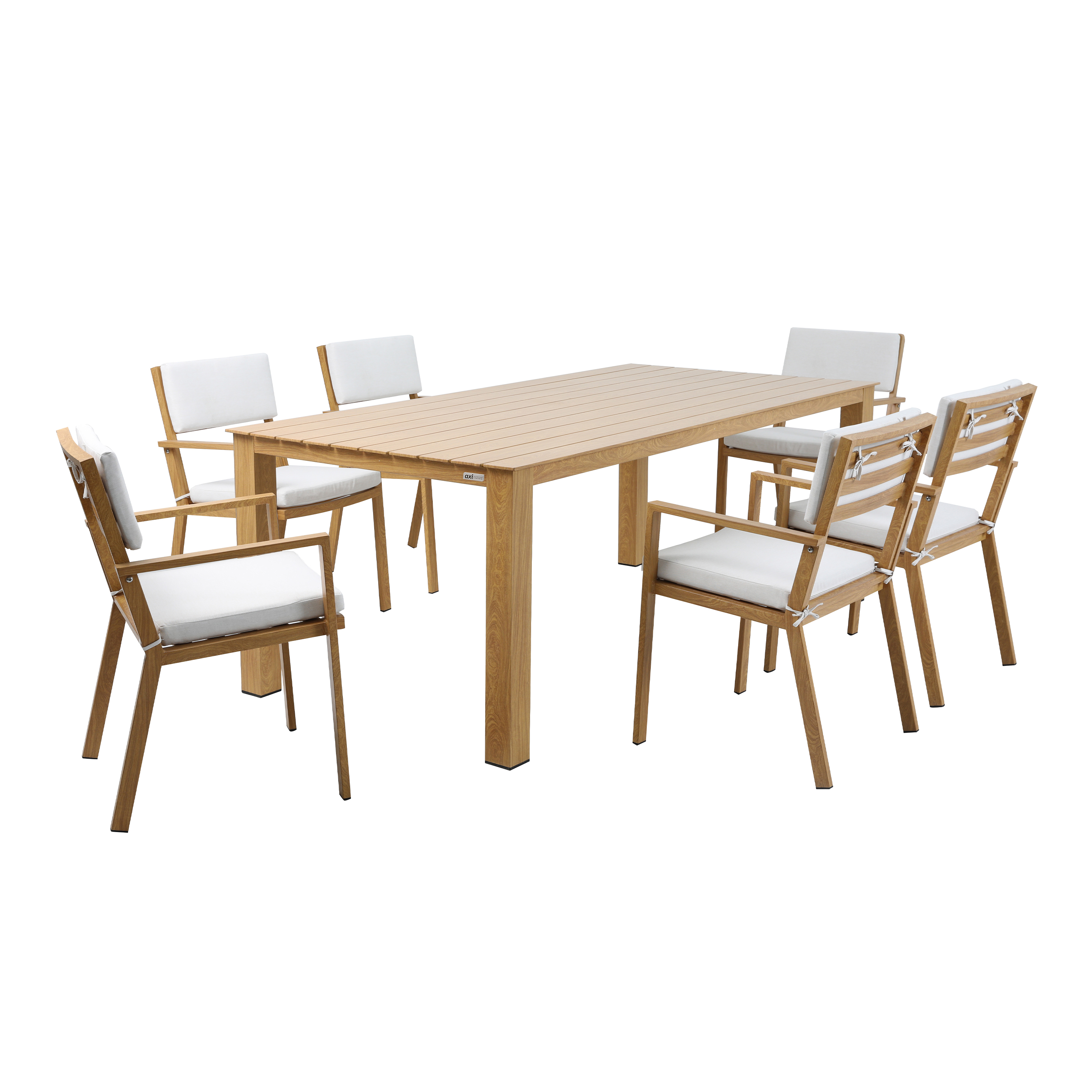 AXI Jada Garden set with 6 Chairs Wood-look/beige