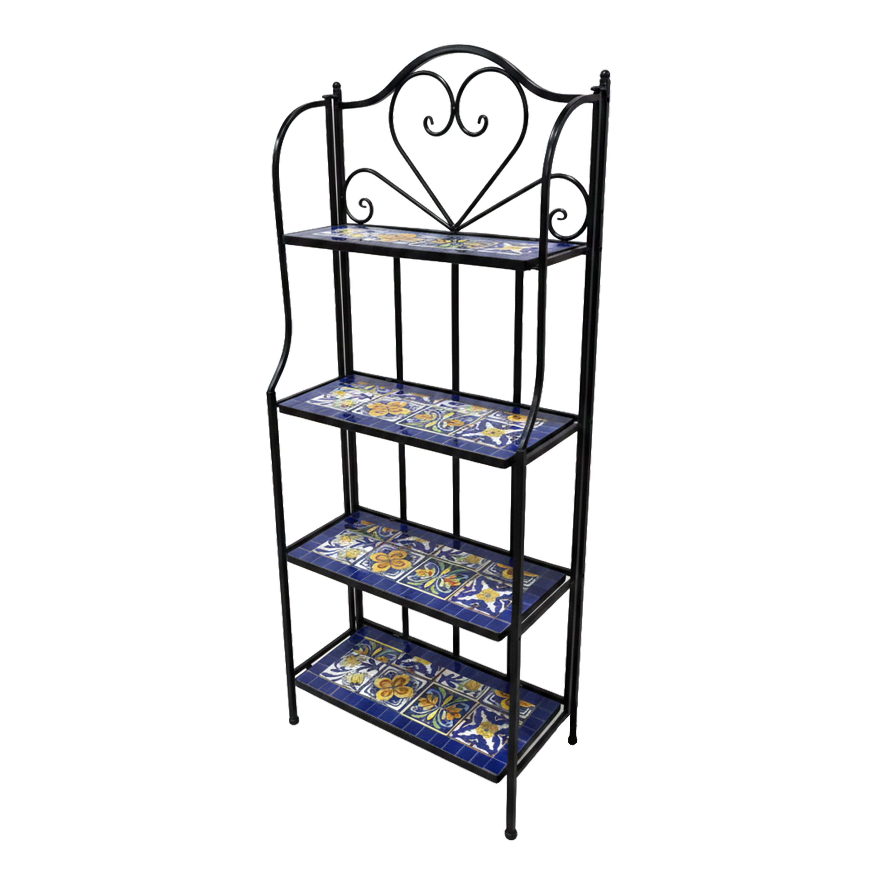 AXI Cleo Metal Plant Stand Mosaic Mediterranean Style – Blue/Yellow