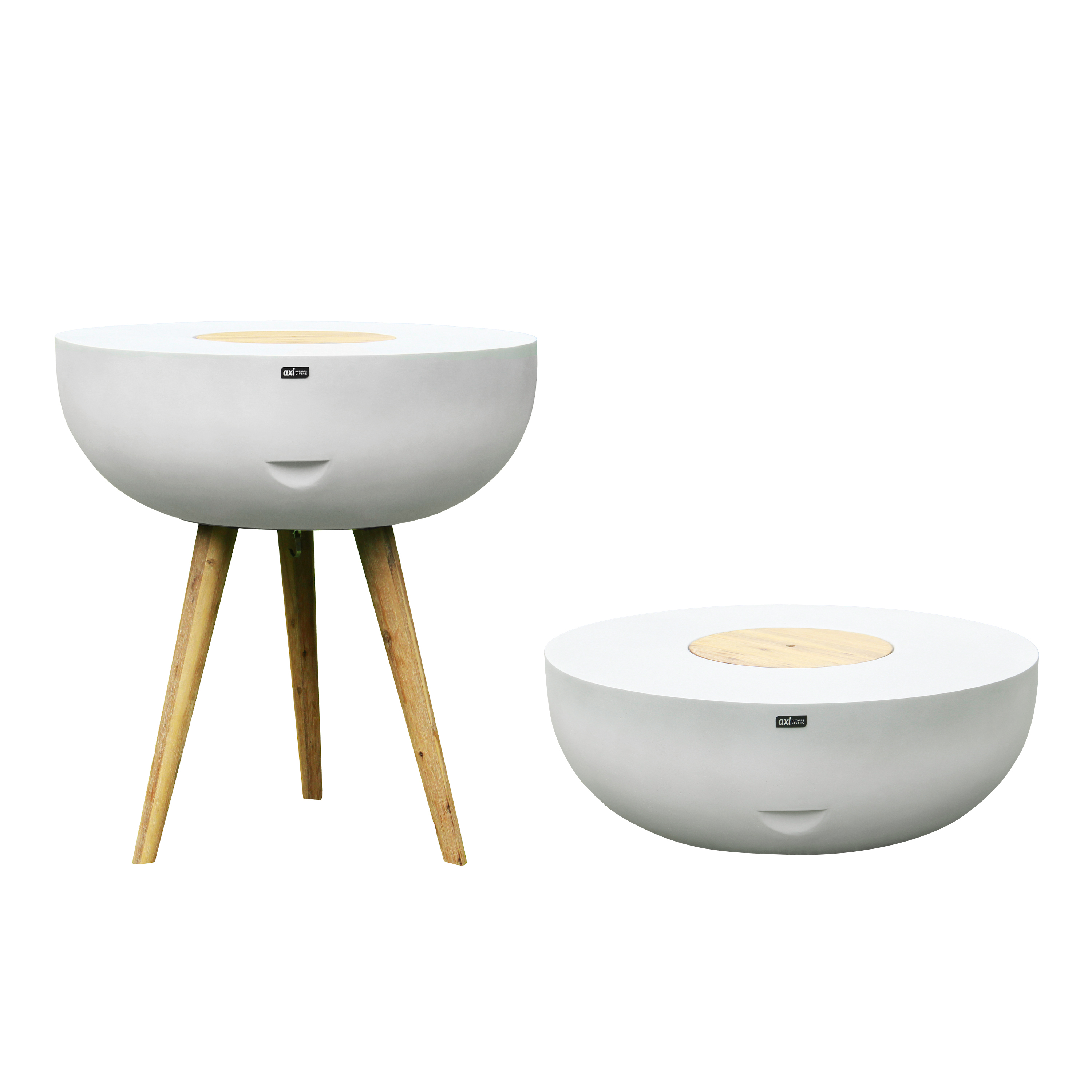 AXI Brandon 2-i-1 ståbord / sidebord & køler – Kalkstenslook