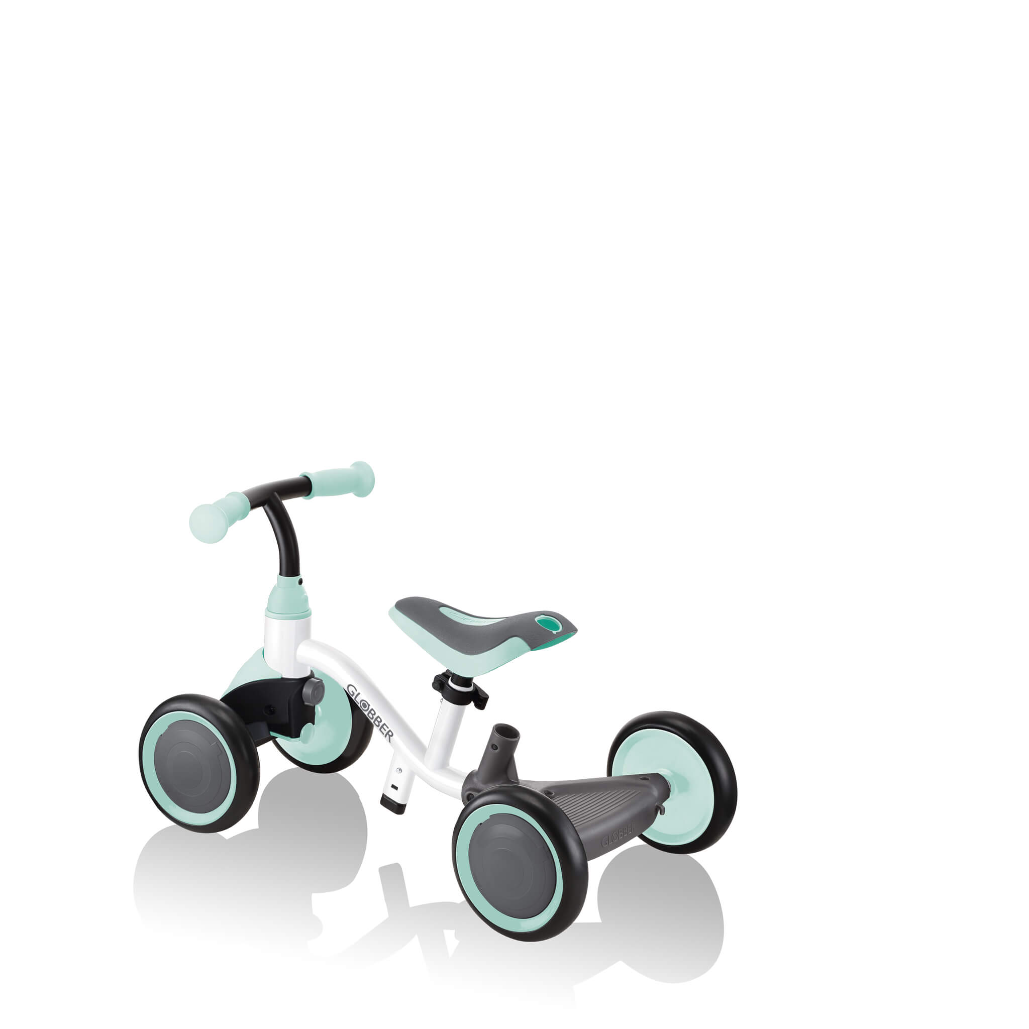 Globber Learning Bike 3-in-1 Leerfiets Wit Pastel Mint-4895224405771 Globber Learning Bike 3-in-1 Leerfiets Wit Pastel Mint