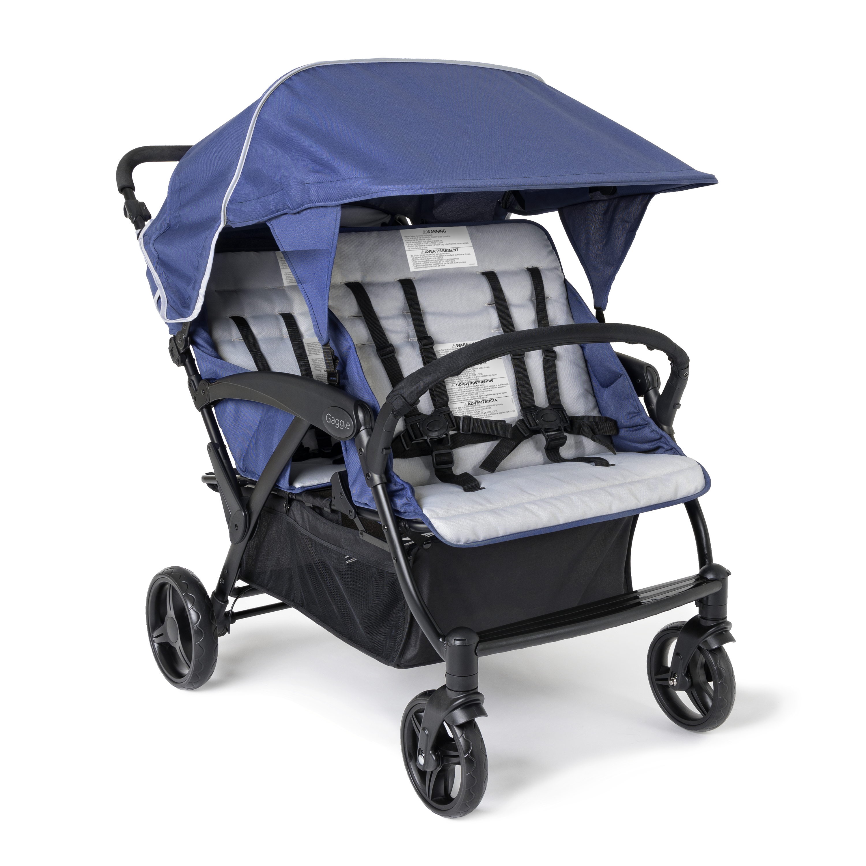 Gaggle Odyssey 4x4 Quad Stroller for 4 Children - Blue/Black-0849801013556 Gaggle Odyssey 4x4 Quad Stroller for 4 Children - Blue/Black