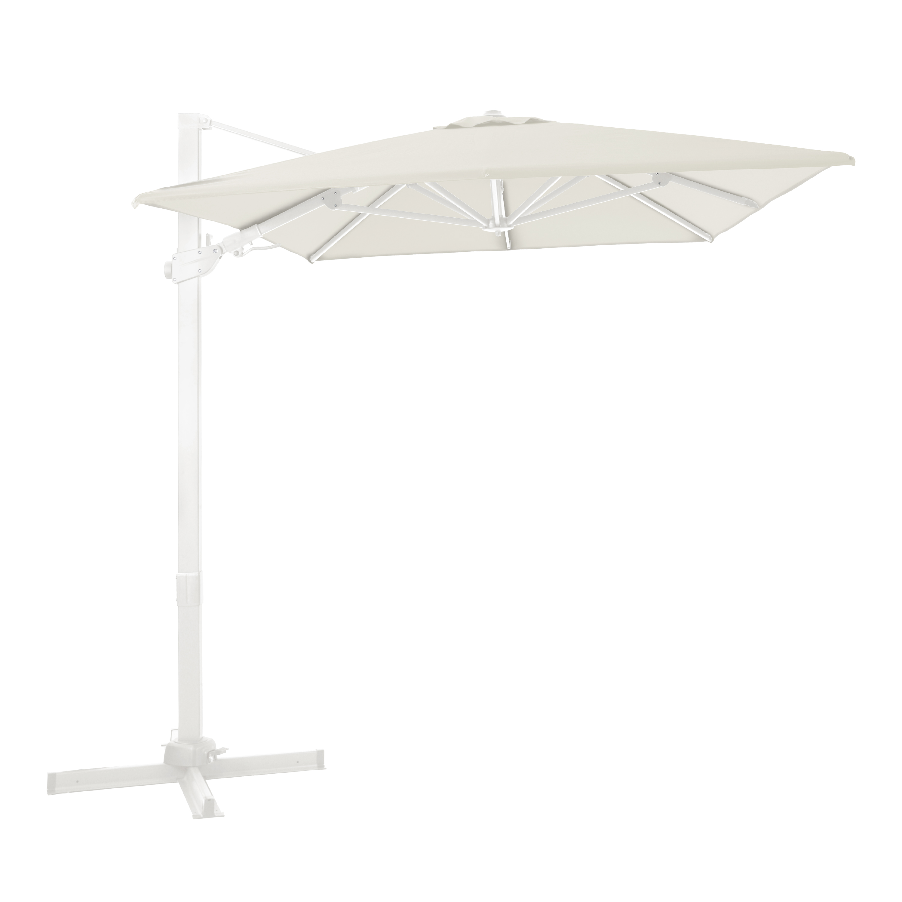AXI Milad Premium Zweefparasol 200x300cm Wit/Beige