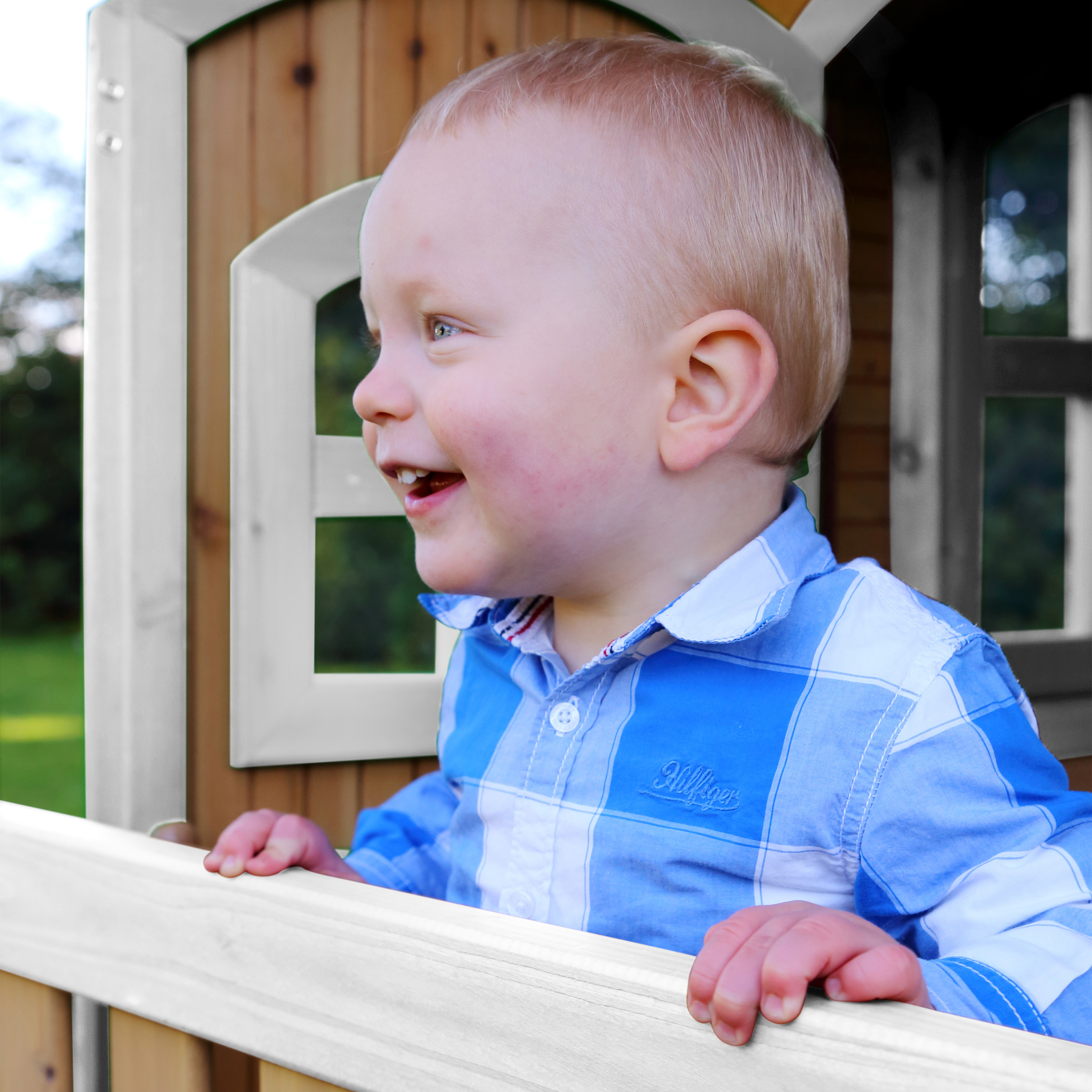 AXI Tom Playhouse Brown/White - Blue Slide