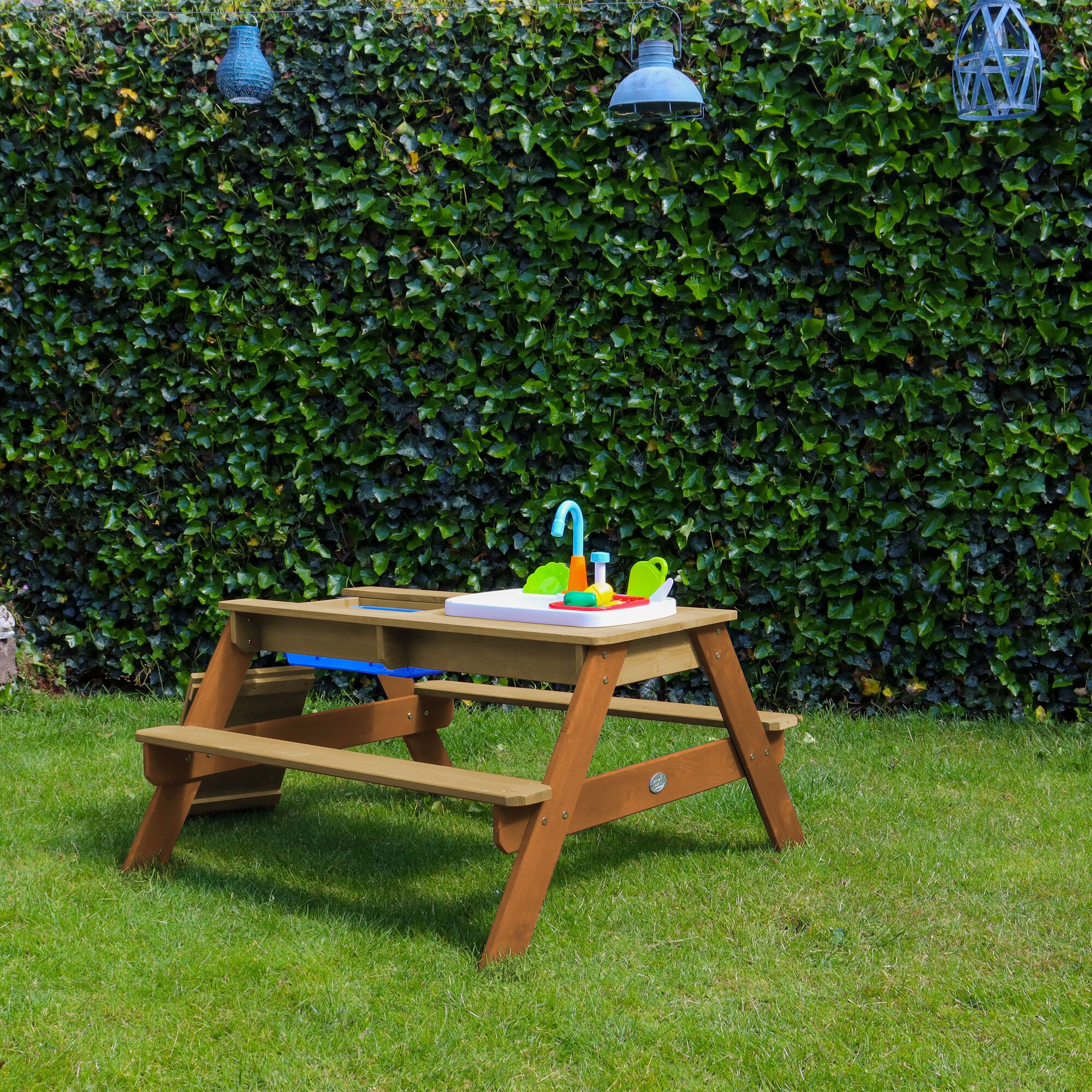 AXI Emily Zand & Water Picknicktafel met Speelkeuken wastafel Bruin