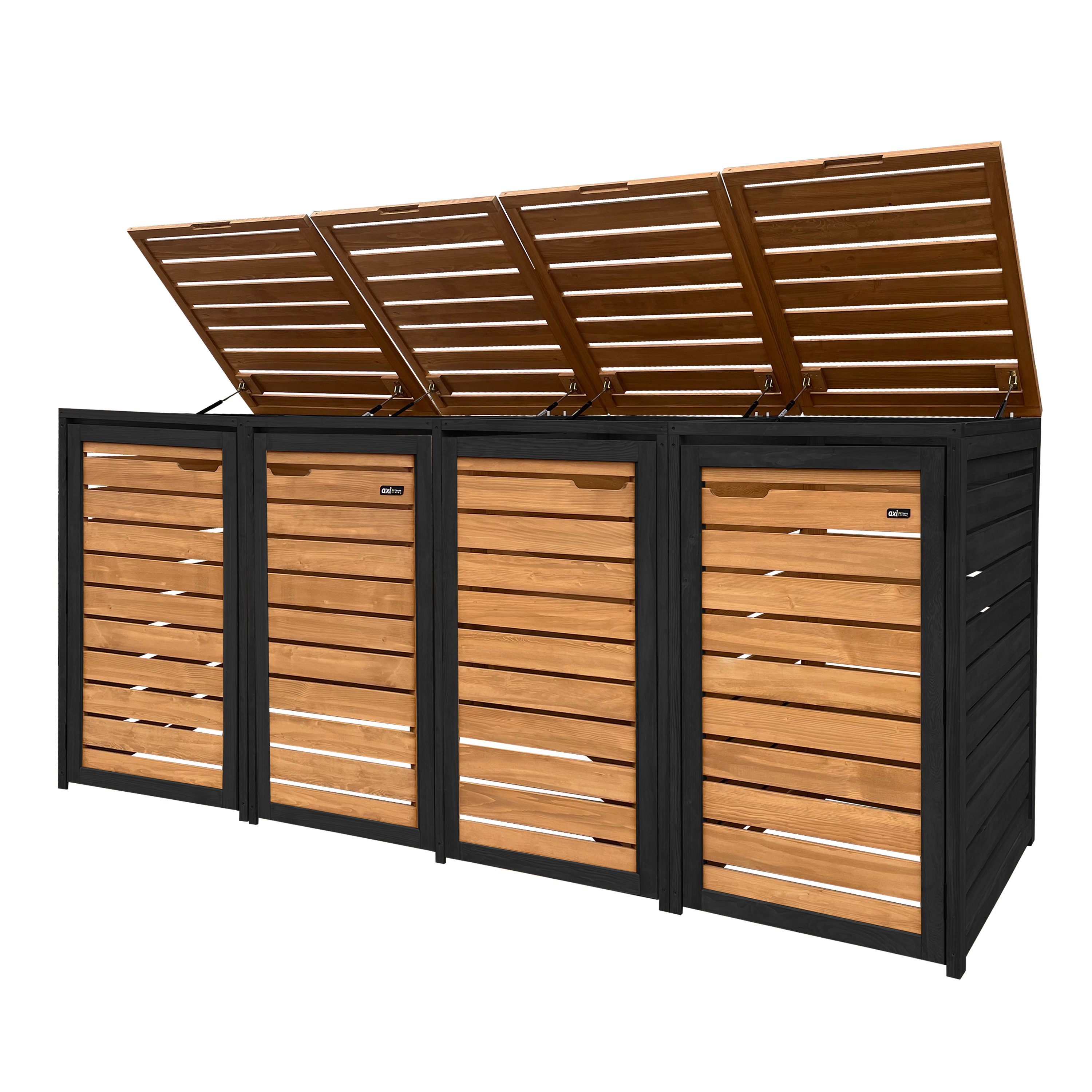 AXI Lex Wooden Bin Storage Brown/Black - 4 bins