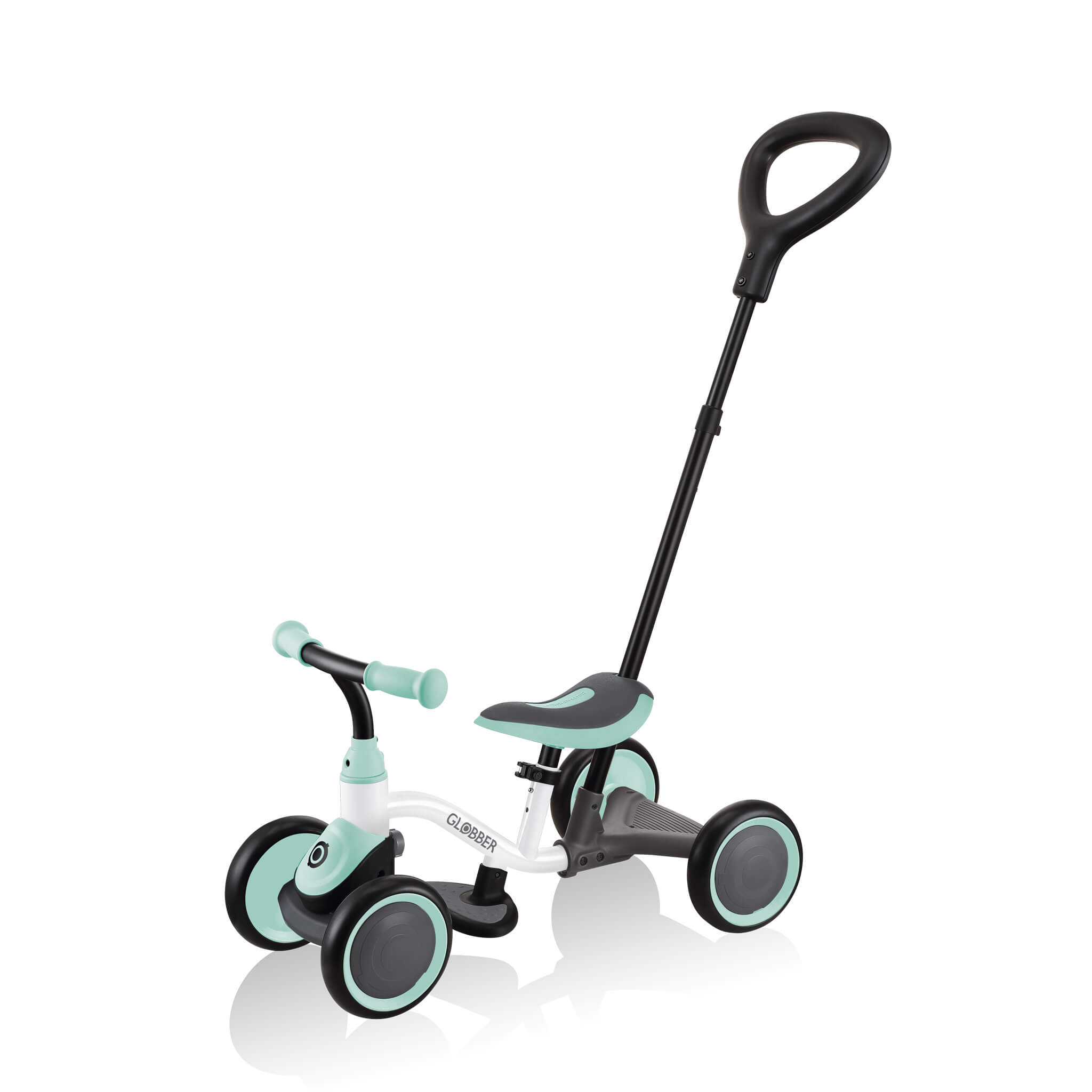 Globber Learning Bike 3-in-1 Leerfiets Wit Pastel Mint-4895224405771 Globber Learning Bike 3-in-1 Leerfiets Wit Pastel Mint