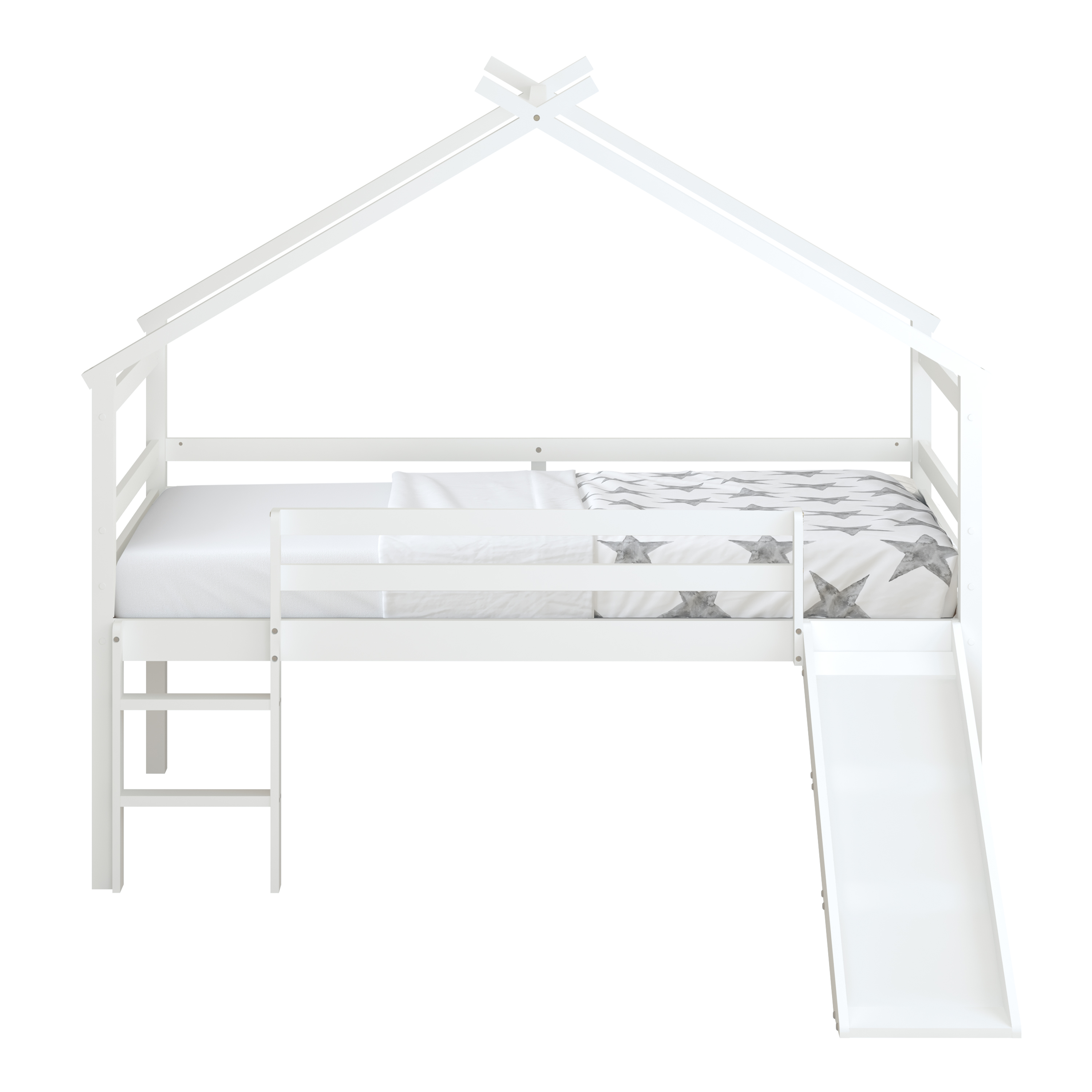 Sunny River Mid Sleeper with Slide White – Without Mattress