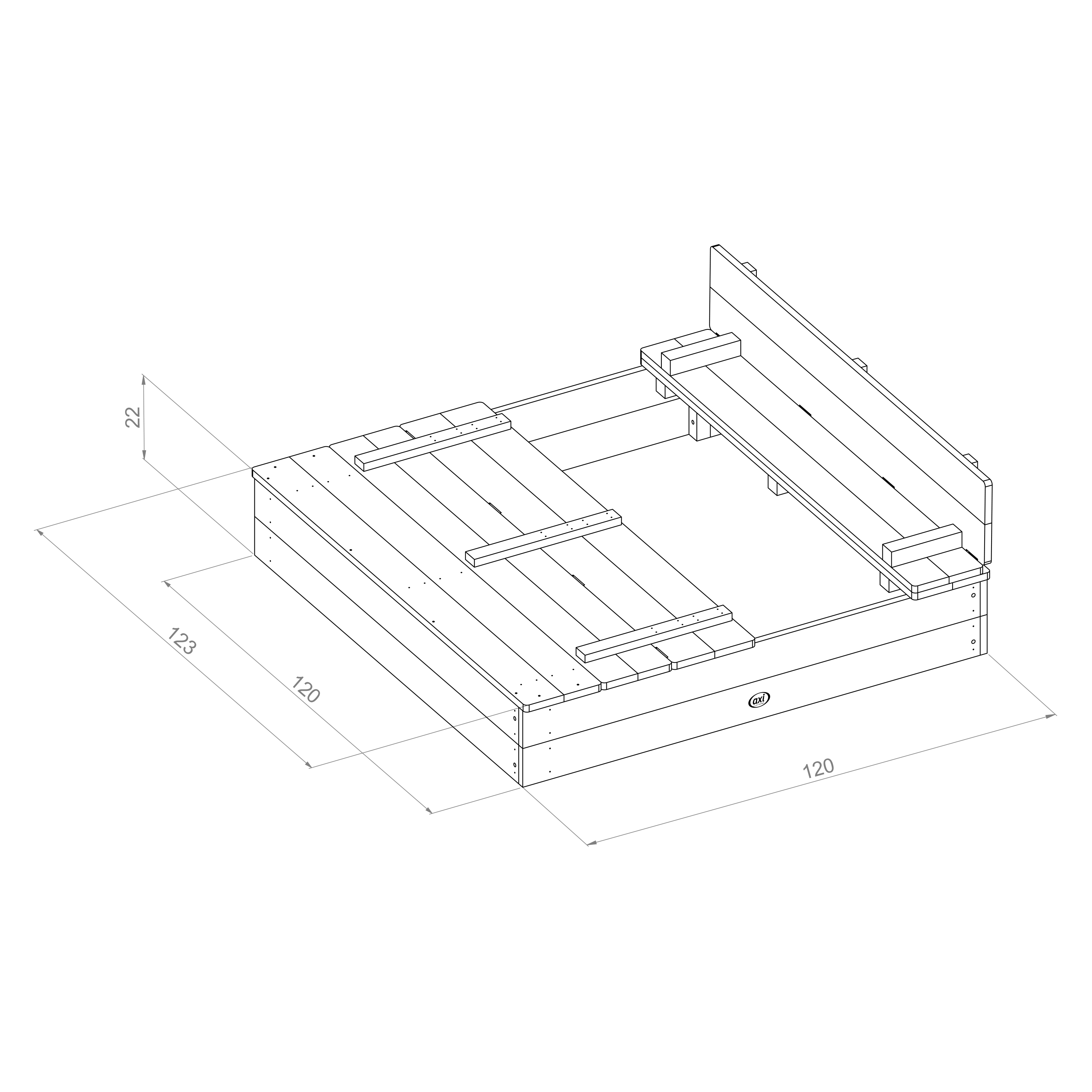 AXI Ella XL Sandbox Grey/Brown - 120 x 120 cm - Limited Edition