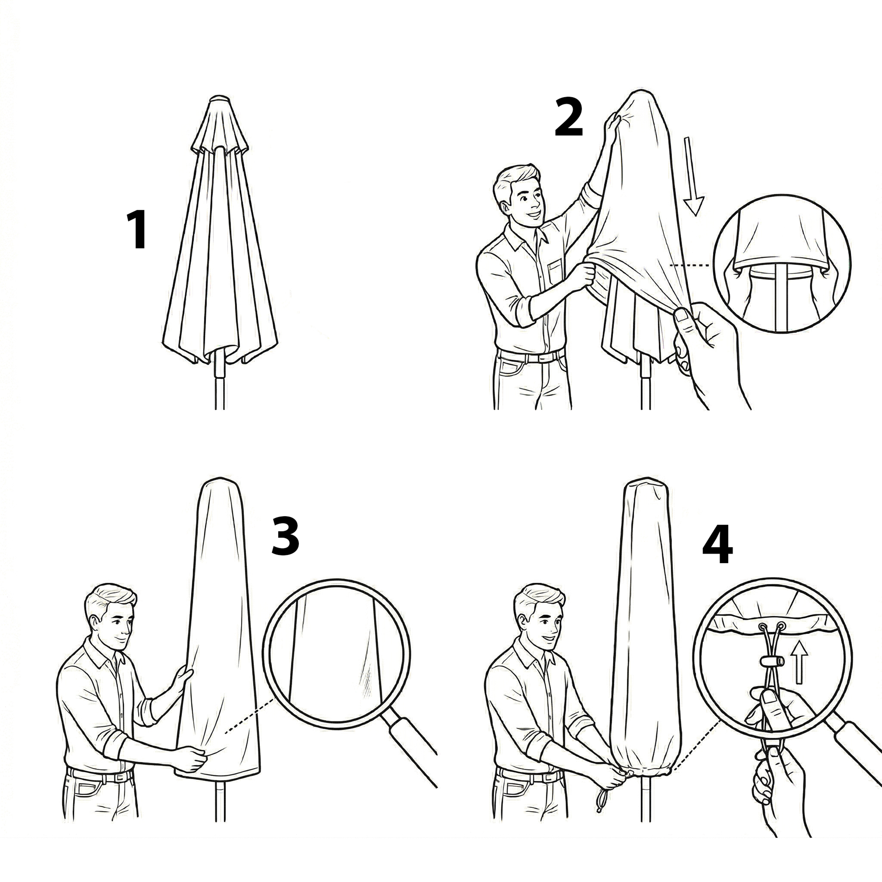 AXI Pole Parasol Cover L162 - Ø 300 cm Black