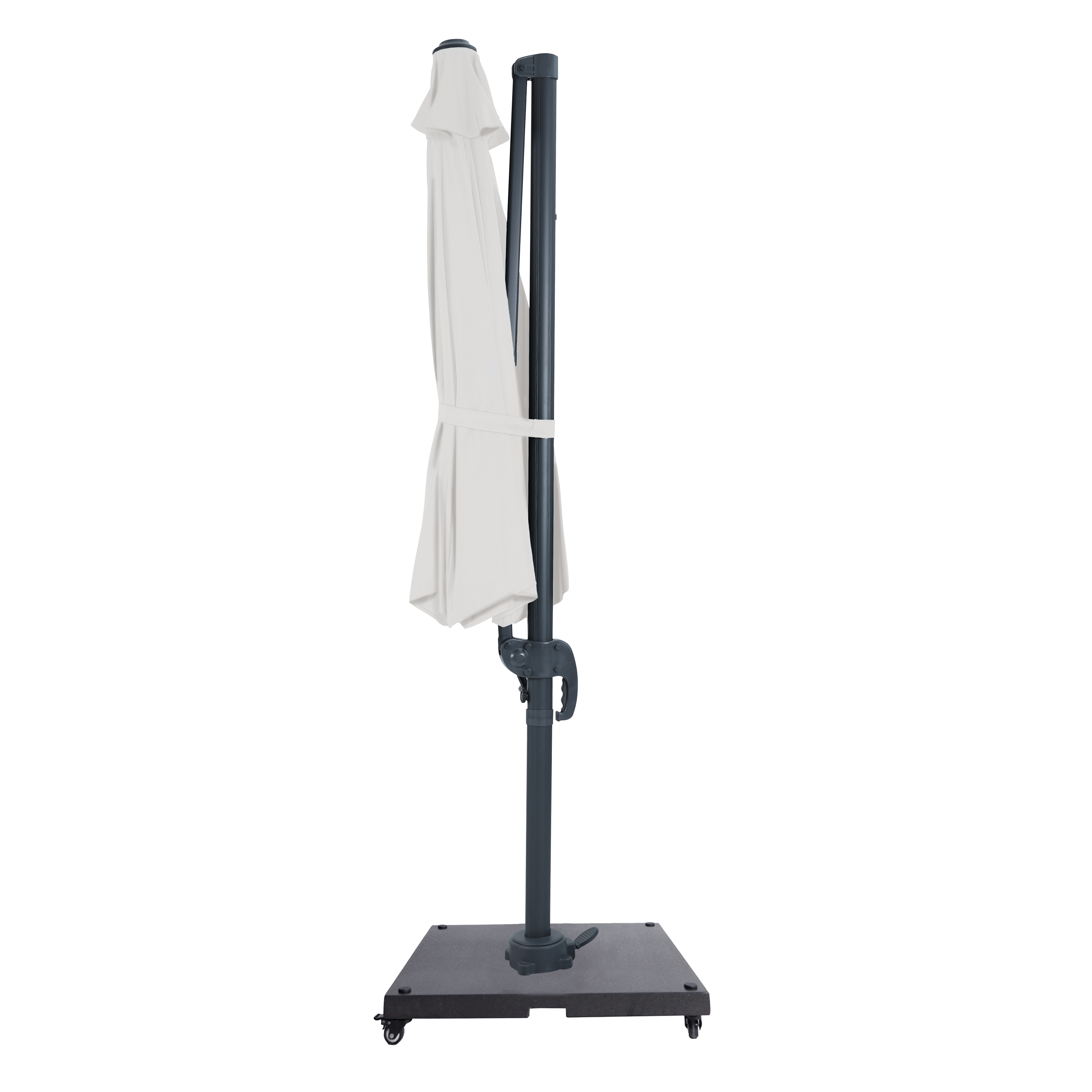 AXI Marisol Cantilever Parasol Ø 300cm incl. parasol base with wheels Anthracite/Beige – Complete set