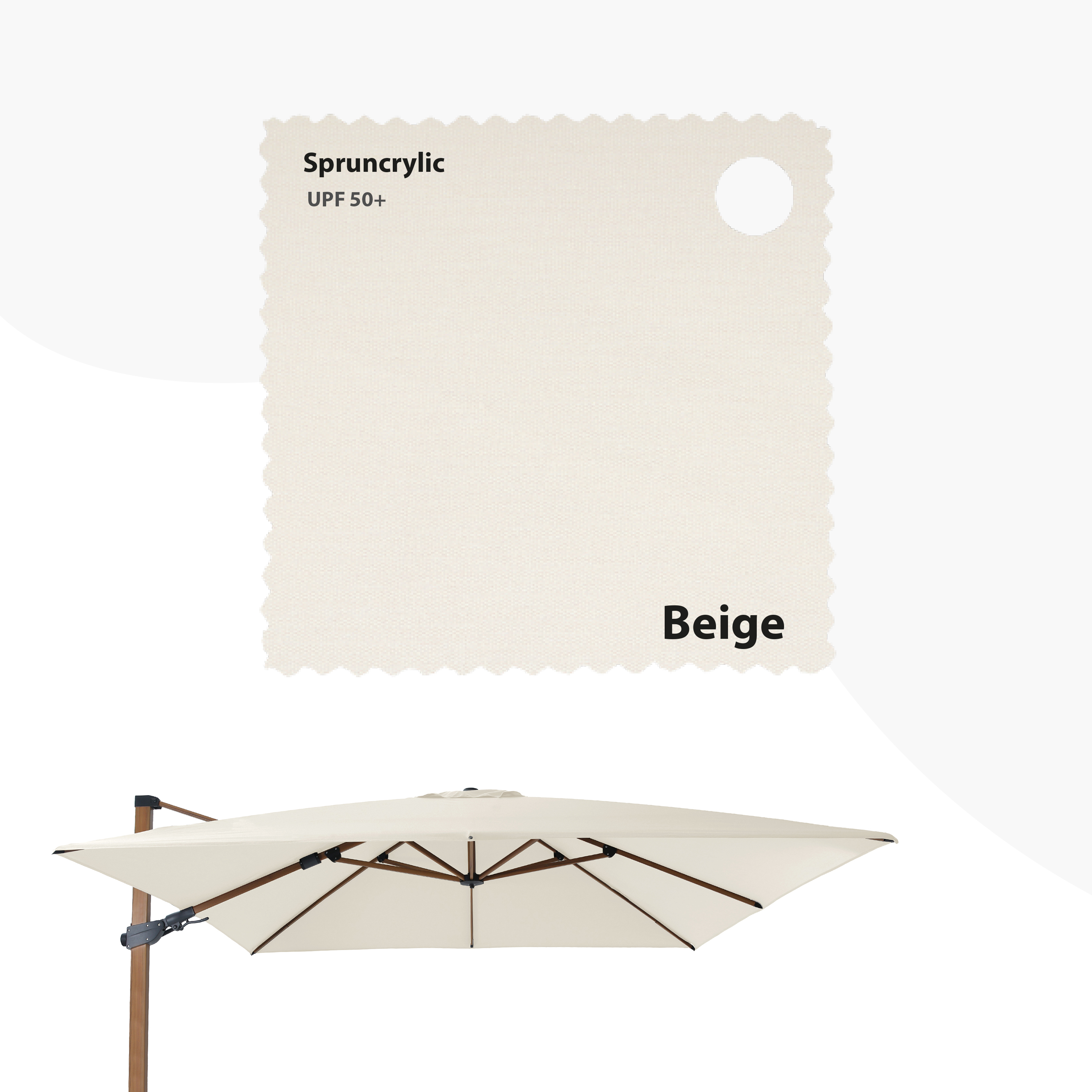 AXI Apollo Premium Cantilever Parasol 300x300cm - Oak-look/Beige