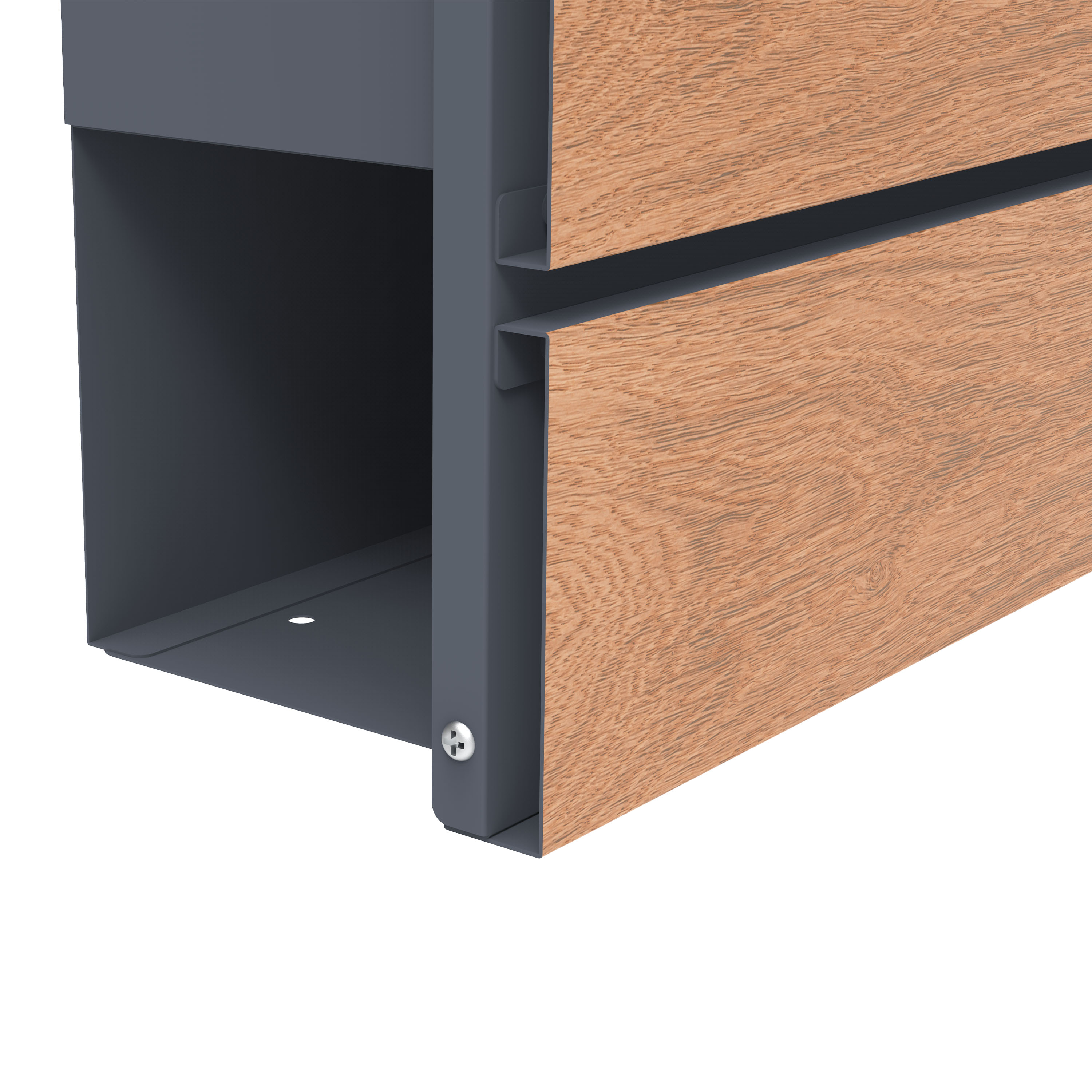 AXI Jake Metal Letterbox Anthracite/Wood Look