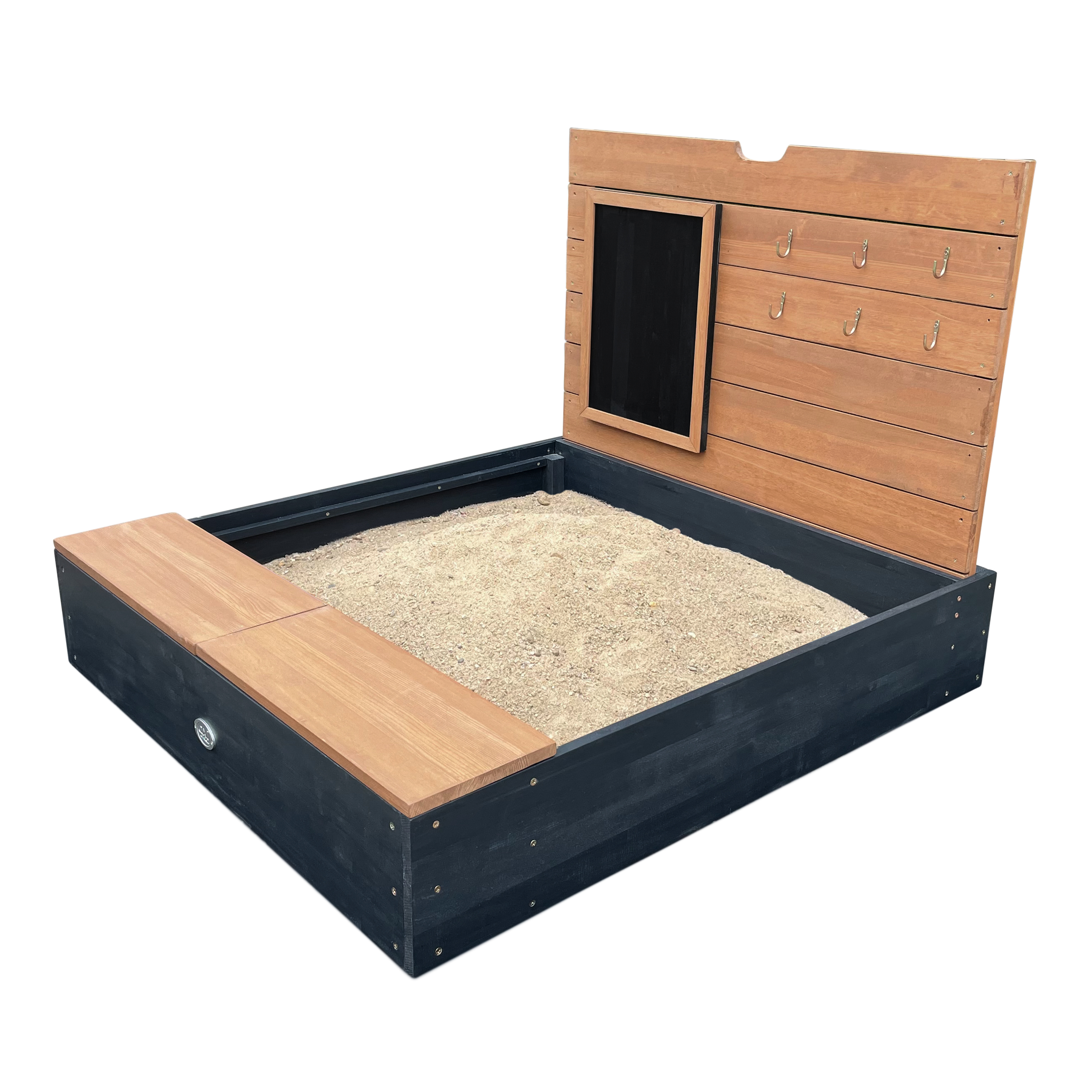 AXI Mandy Sandbox with Storage and Lid - 100 x 90 cm - Anthracite/Brown