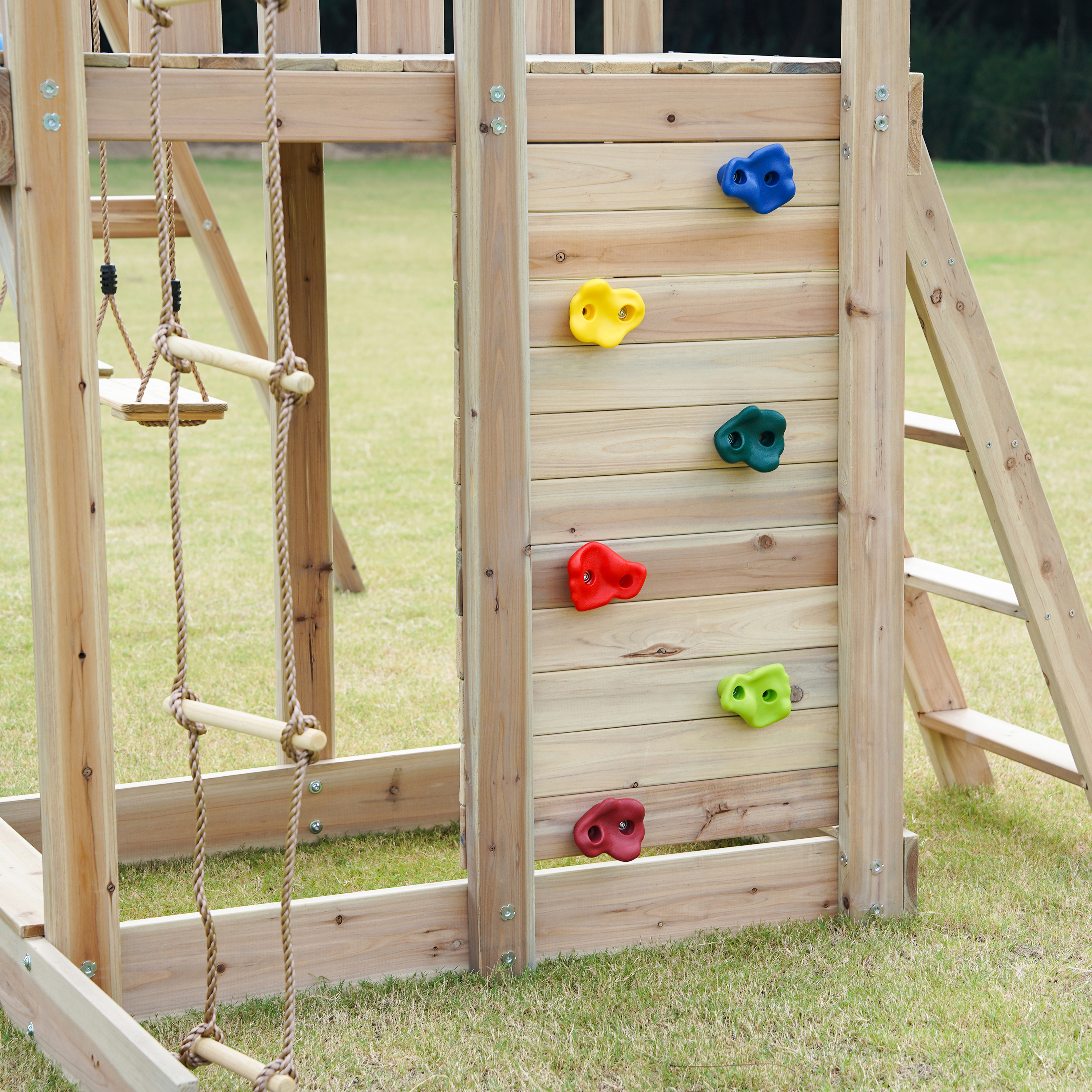 AXI Moos Climbing Frame with Double Swing Set - Lime Green Slide