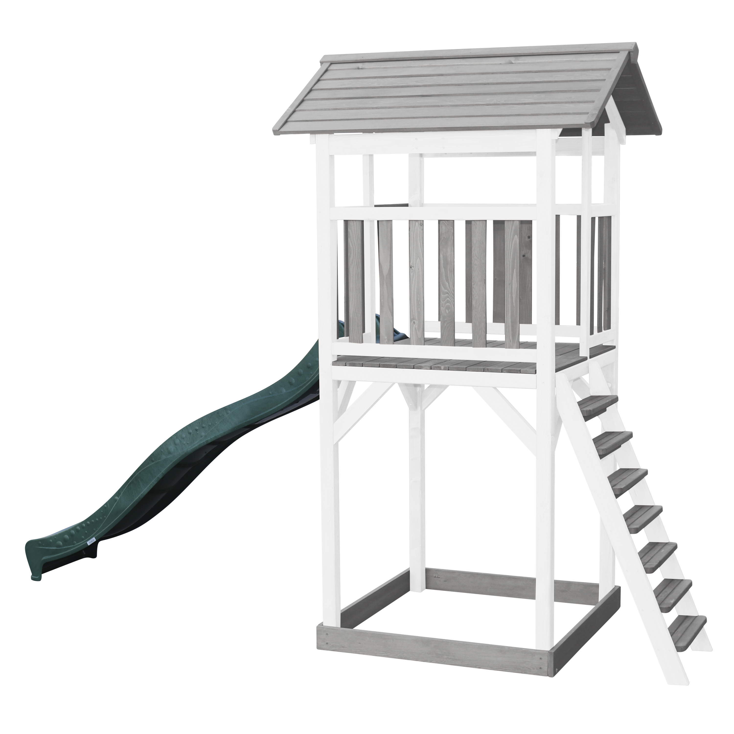 AXI Beach Tower Legetårn Grå/Hvid - Grøn Rutsjebane