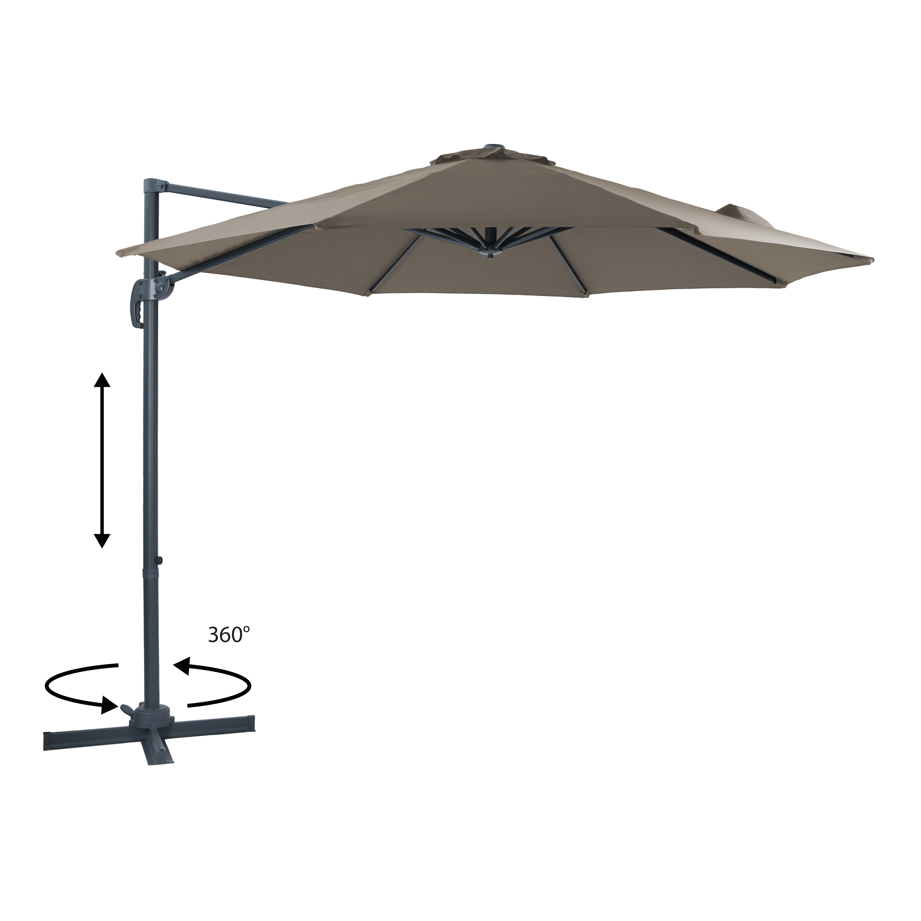 AXI Marisol Floating Parasol Ã˜ 300cm Anthracite/Taupe