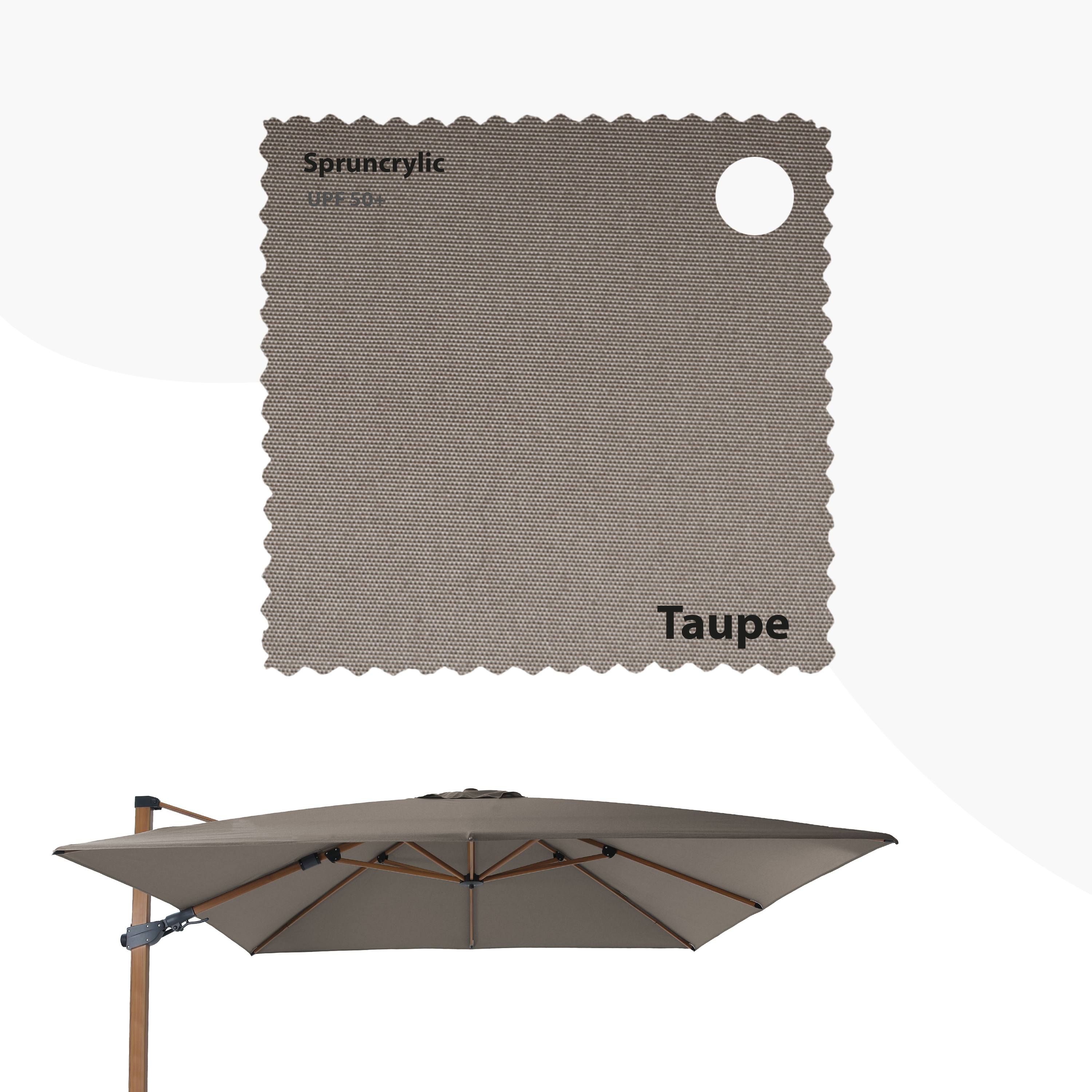 AXI Apollo Premium Cantilever Parasol 300x300cm - Oak-look/Taupe