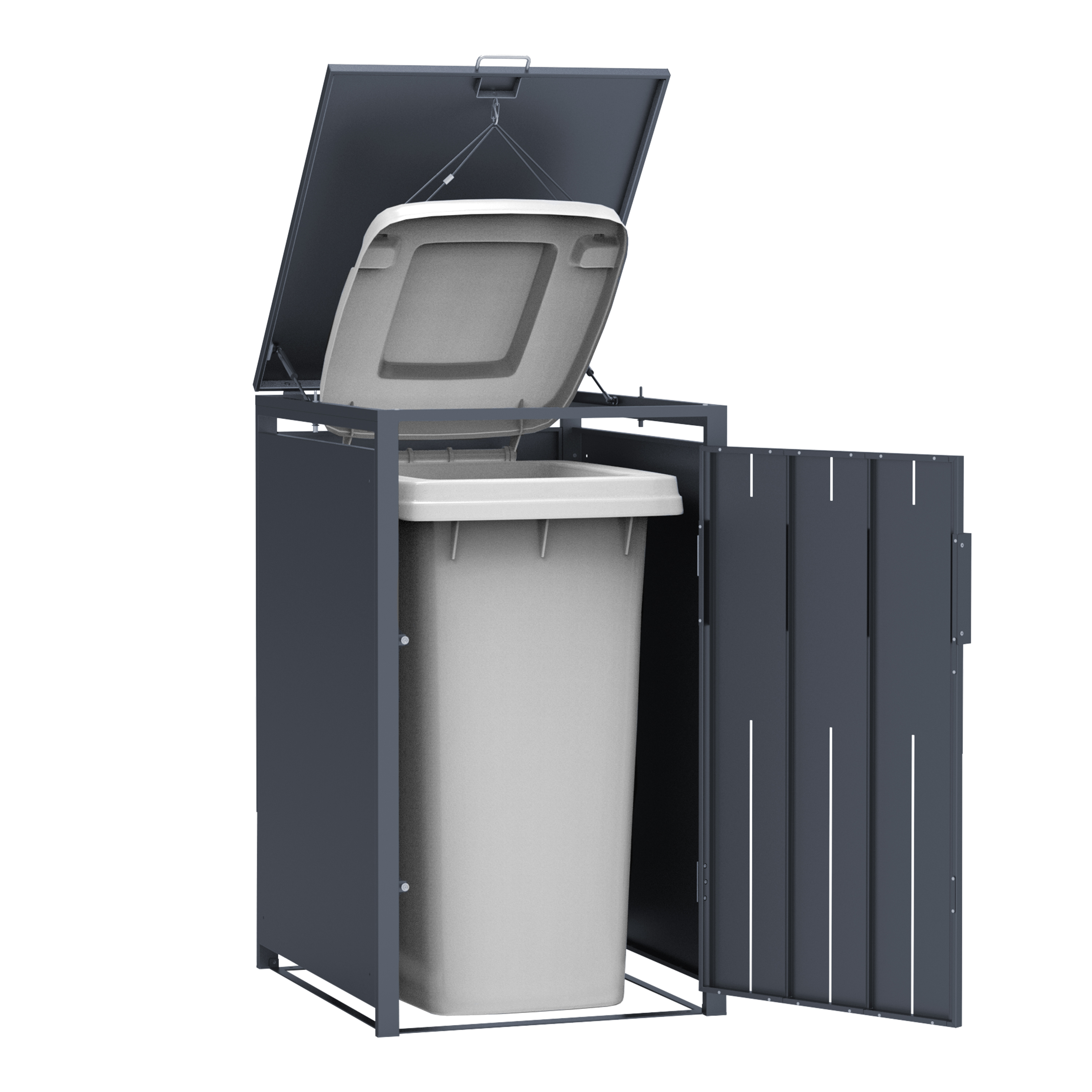AXI Luke Metal Garbage Bin Shed - 1 Garbage Bin