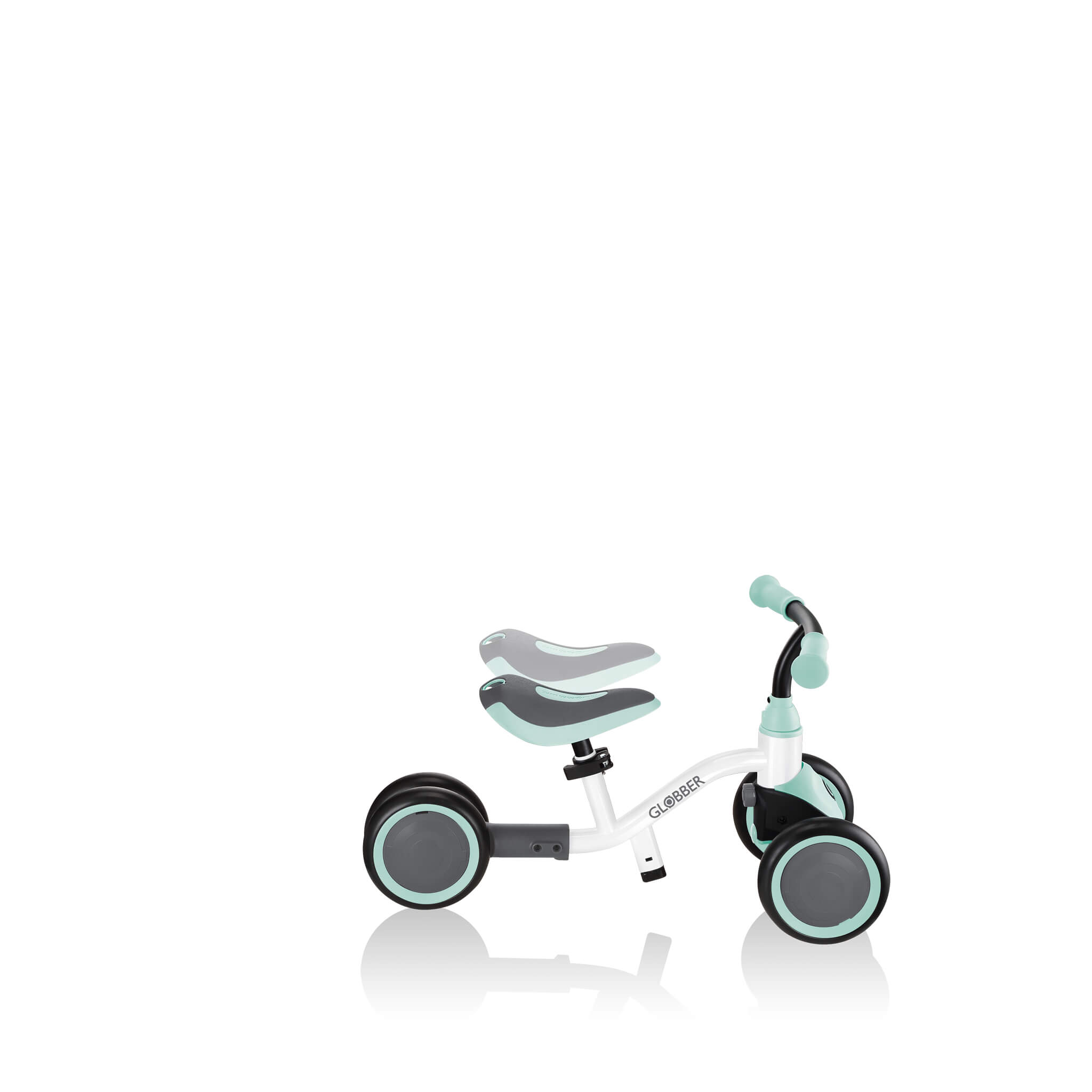 Globber Learning Bike 3-in-1 Leerfiets Wit Pastel Mint-4895224405771 Globber Learning Bike 3-in-1 Leerfiets Wit Pastel Mint