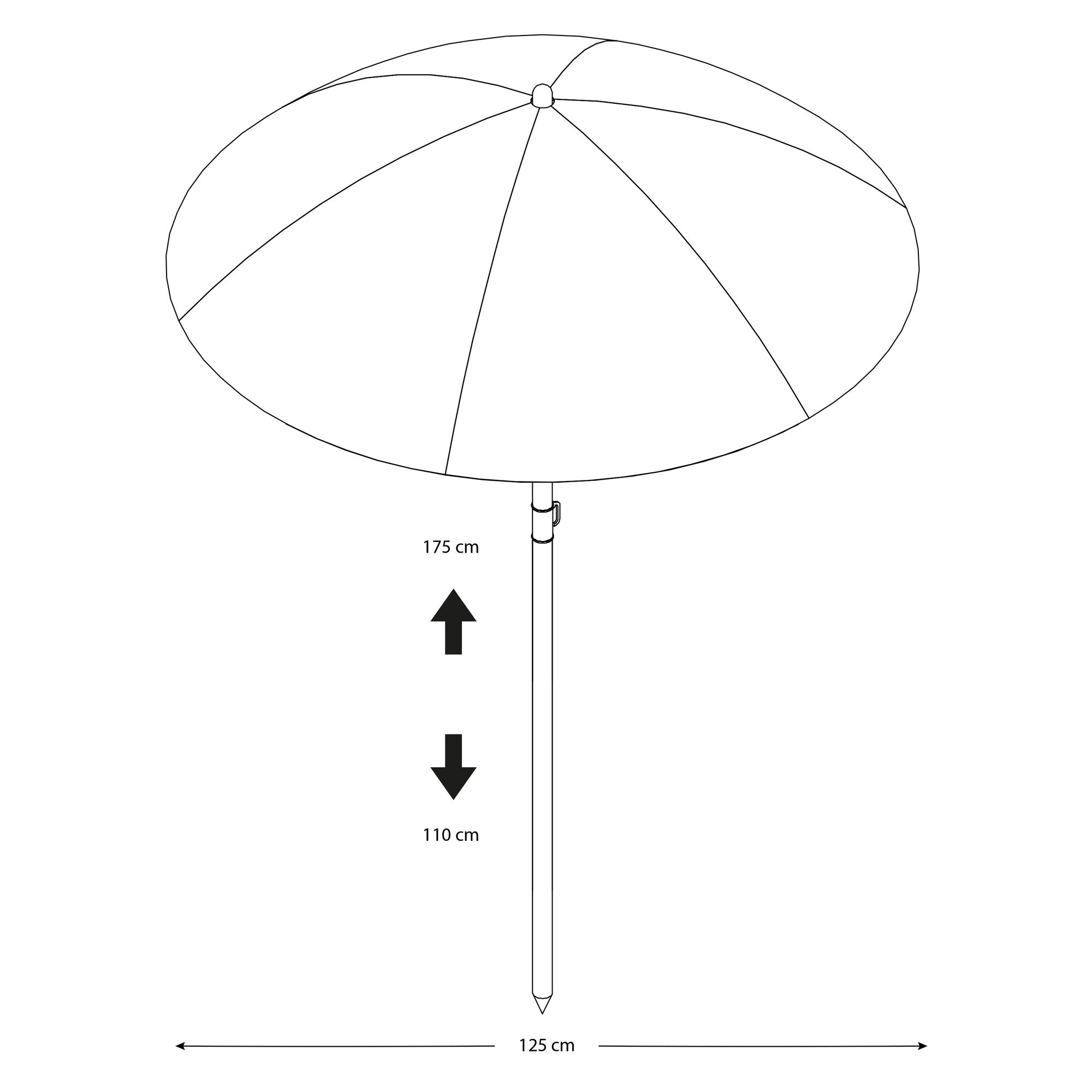 AXI Parasol Parasol âŒ€125 cm Groen/wit