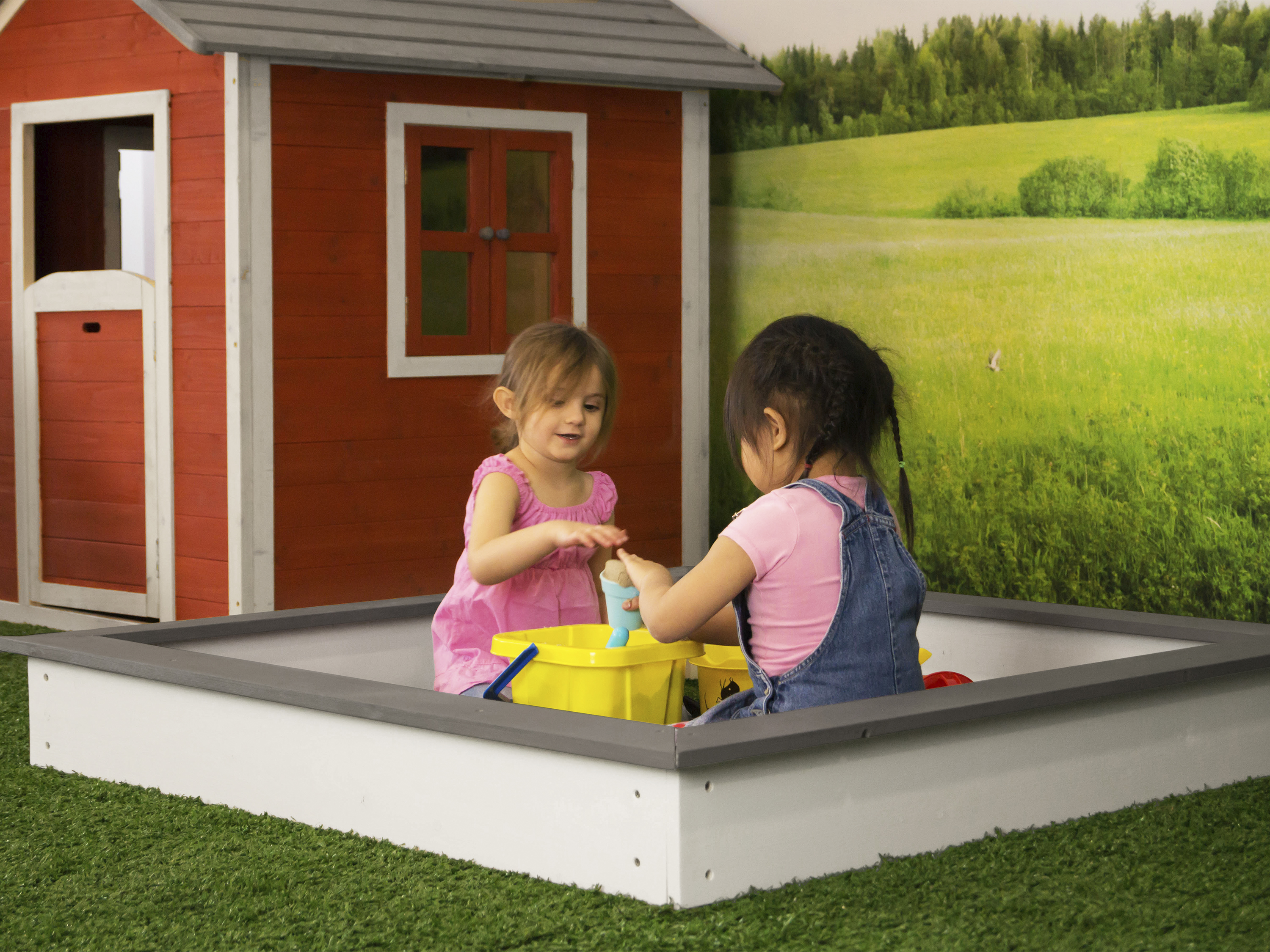 Sunny Sandy Sandbox - 127 x 127 cm - Grey/White