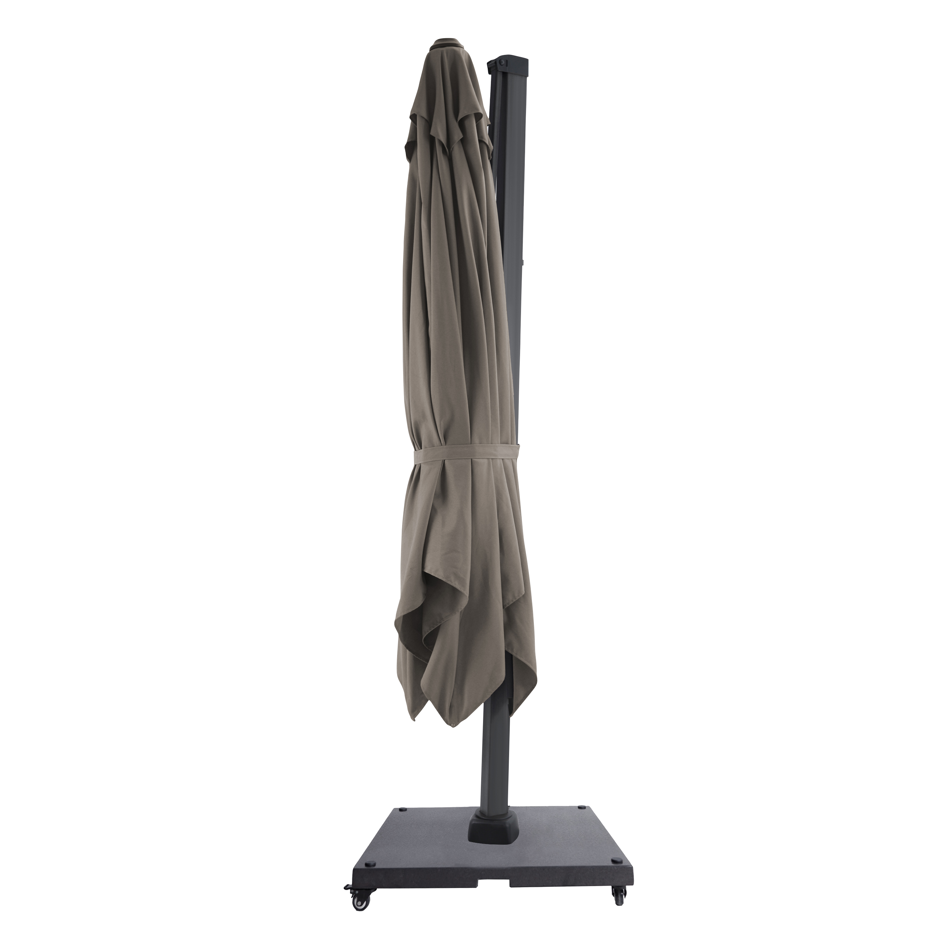 AXI Apollo Premium Cantilever Parasol 300x300cm incl. granite base with wheels Anthracite/Taupe – Complete set