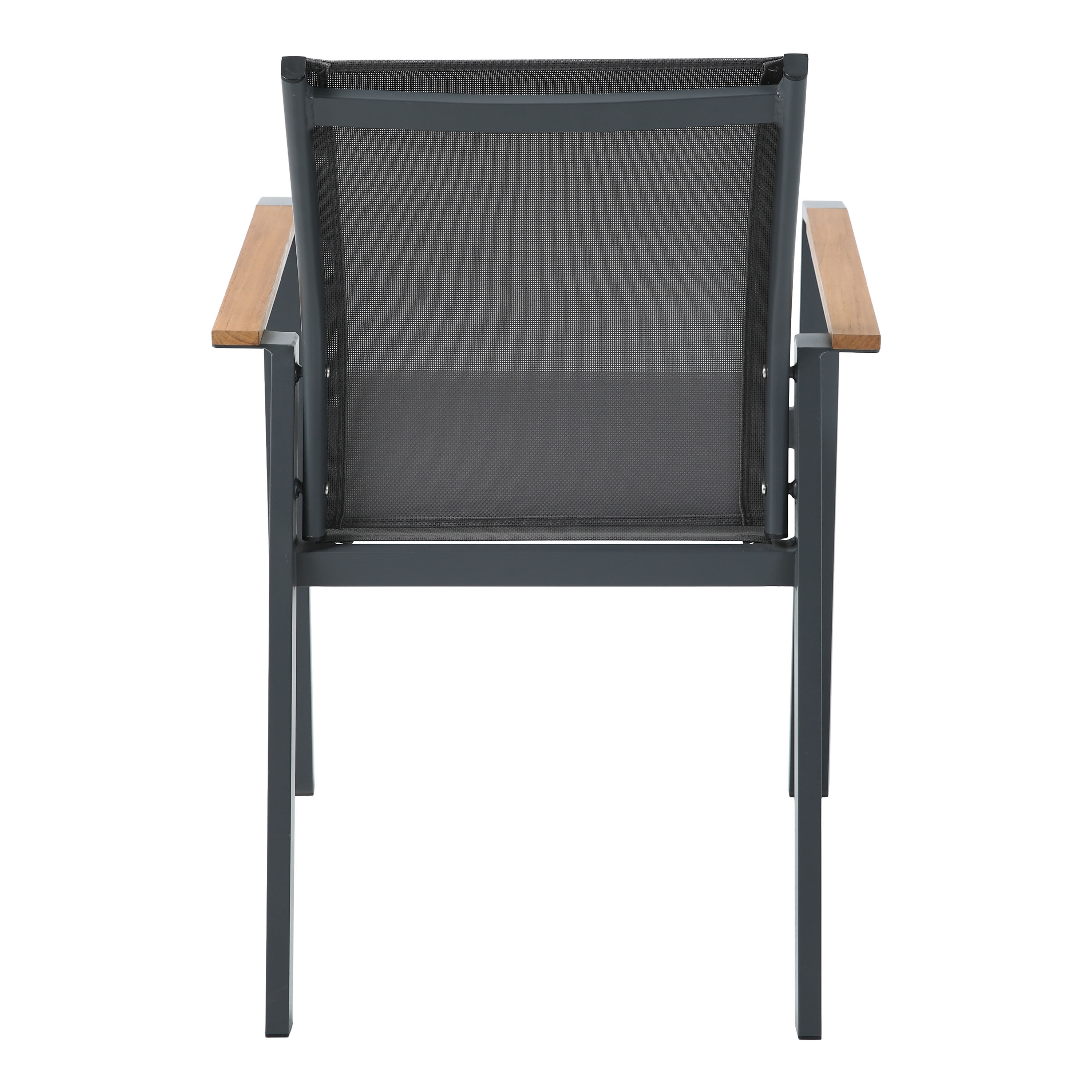 AXI Alva Aluminium Chairs Antracite/Teak – Set 4 pieces