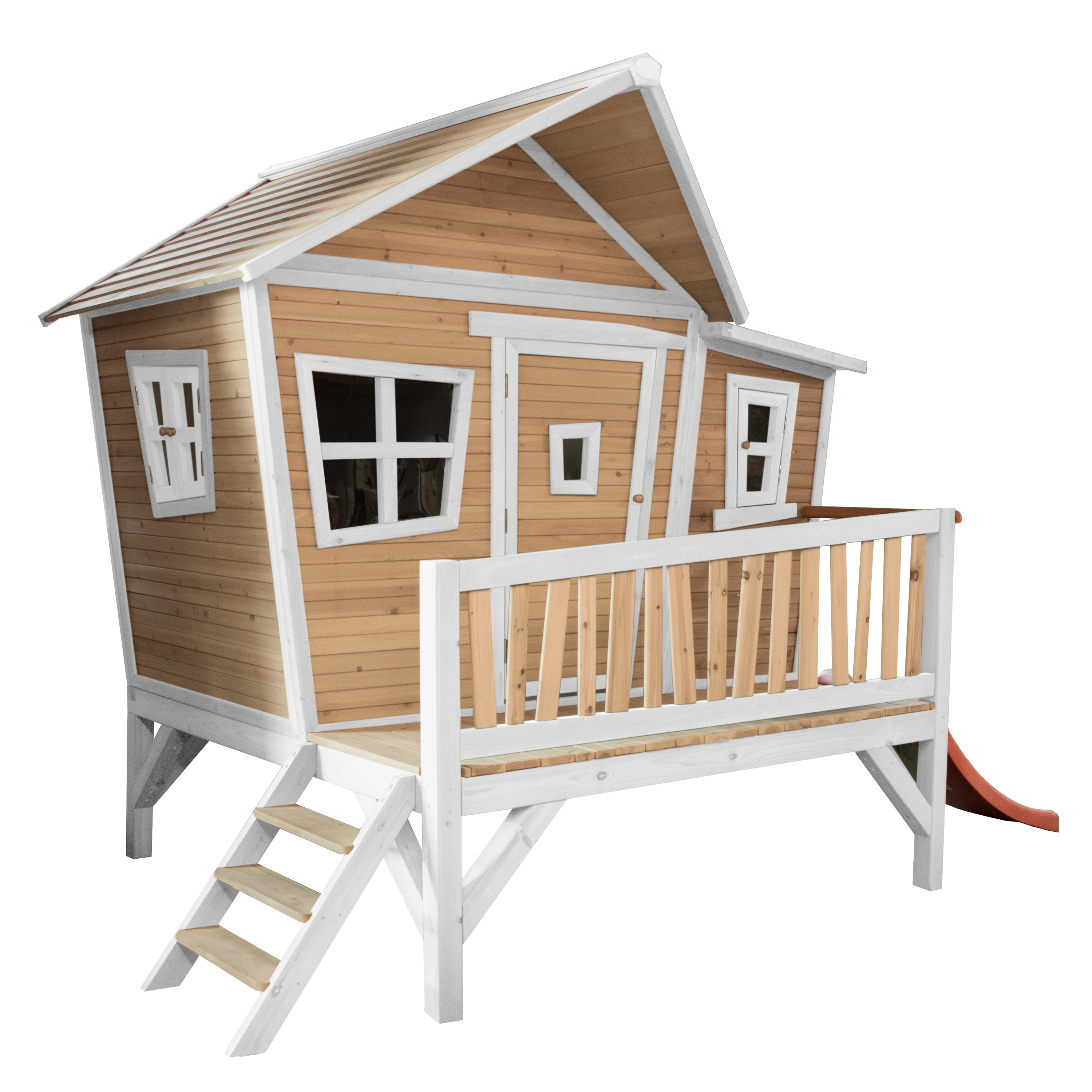 AXI Emma Playhouse Brown/White - Red Slide