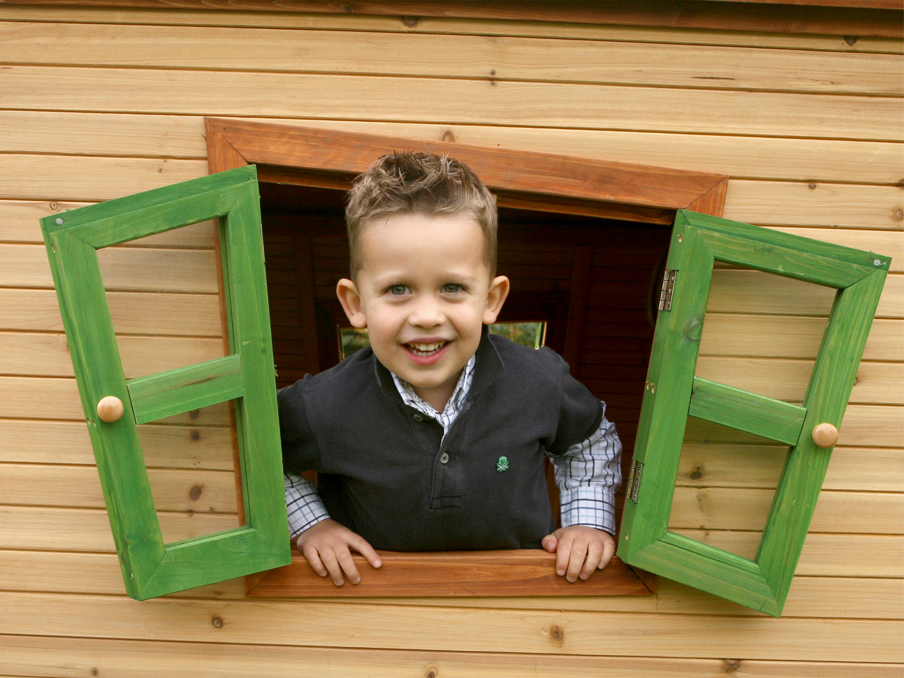 AXI Max Playhouse Brown/Green - Green Slide