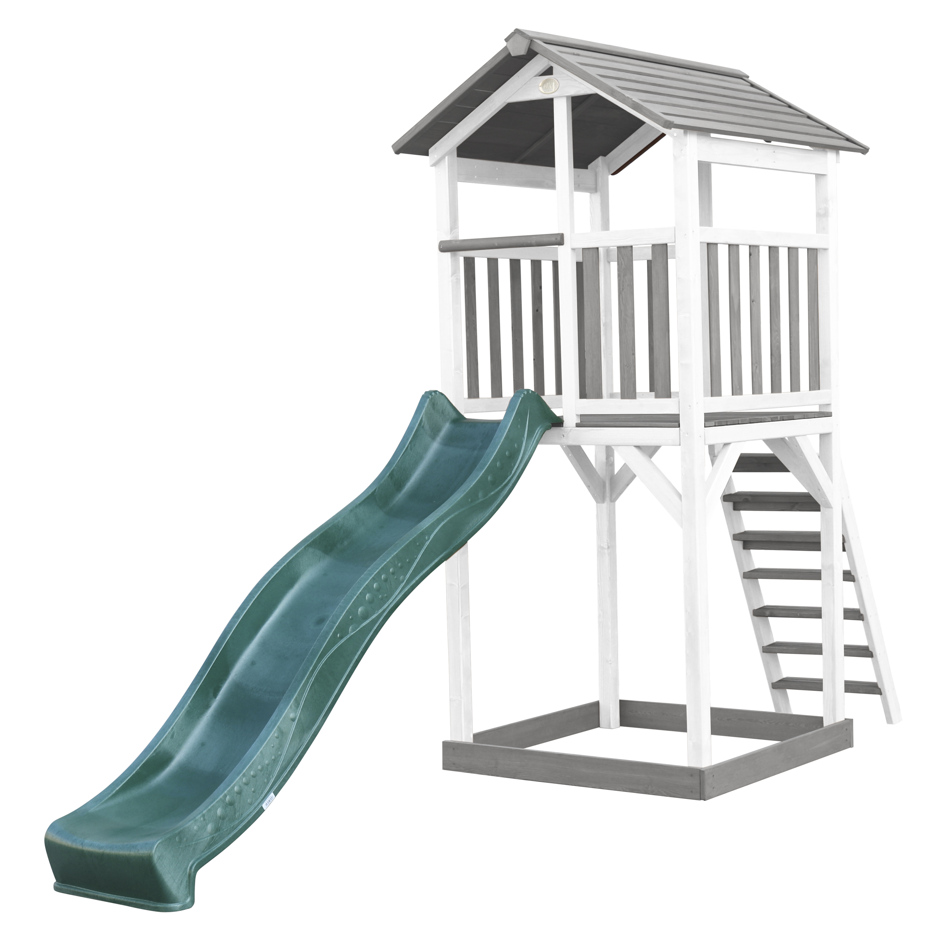 AXI Beach Tower Legetårn Grå/Hvid - Grøn Rutsjebane