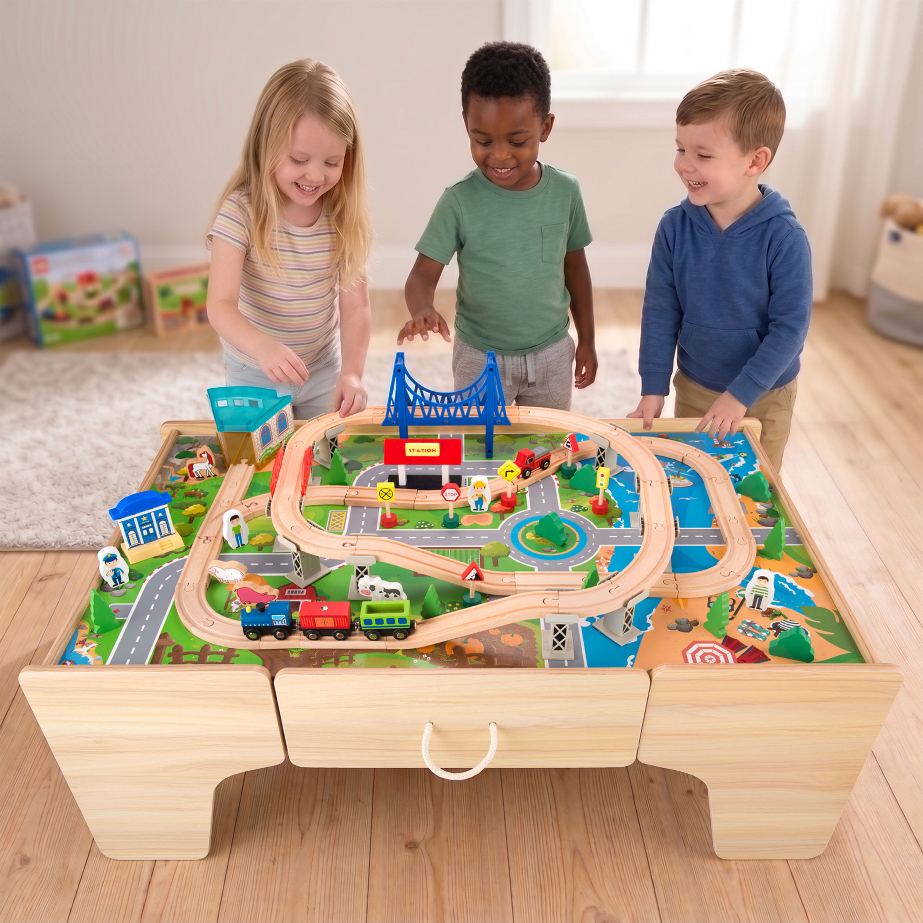 Sunny Tim Wooden Train Activity Table