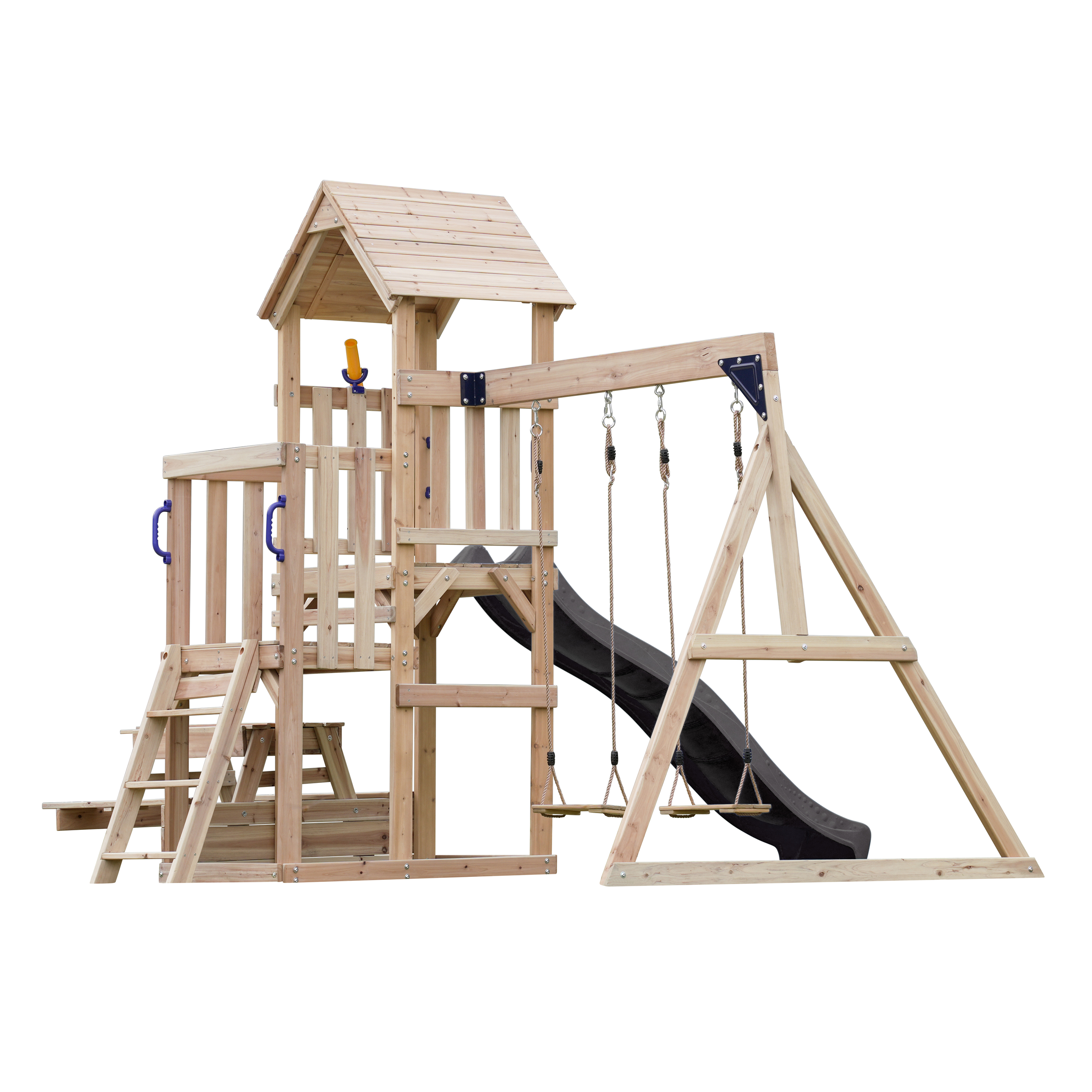 AXI Mette Playground with Double Swing Brown - Grey Slide 