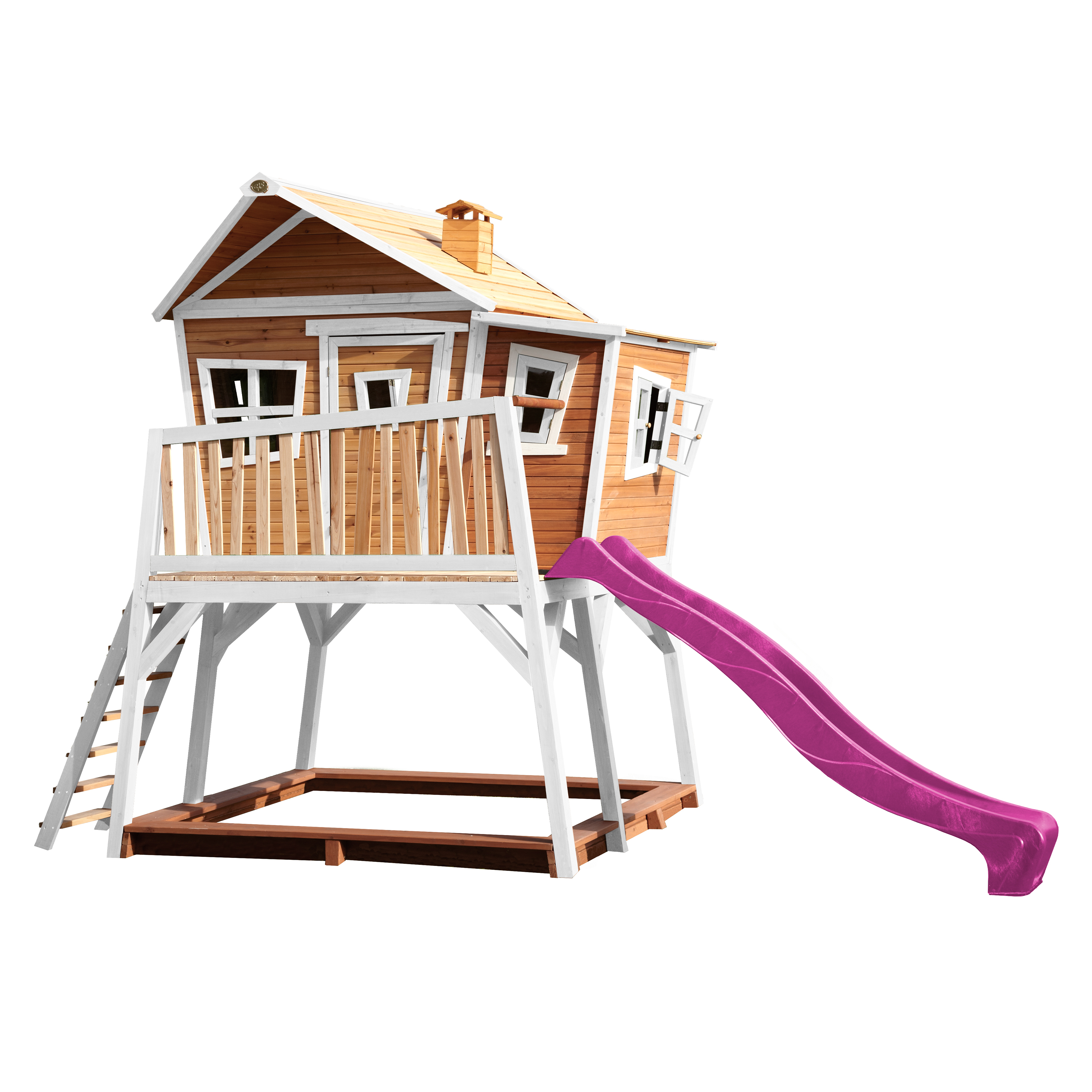 AXI Max Playhouse Brown/White - Purple Slide