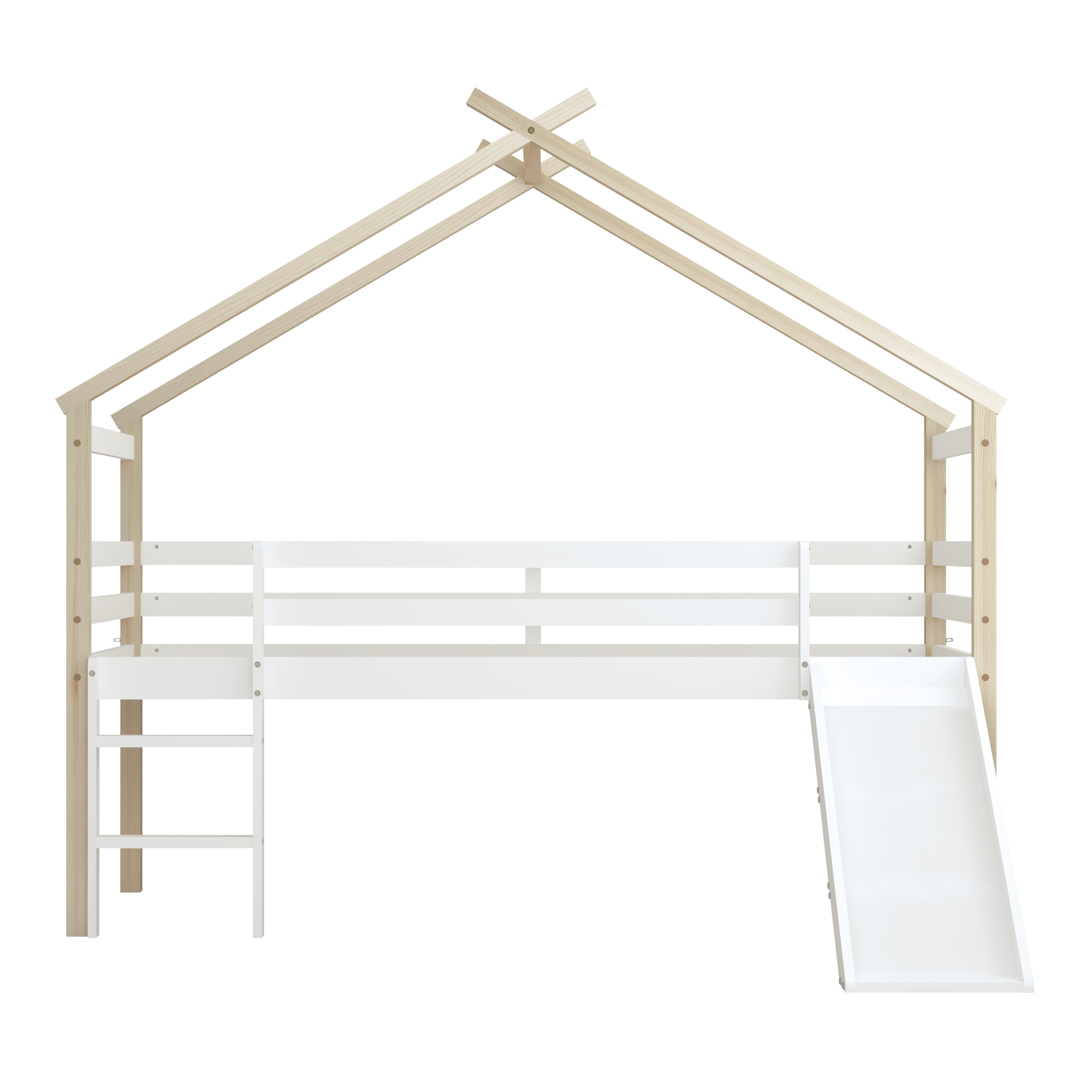 Sunny River Mid Sleeper with Slide Brown/White – Without Mattress