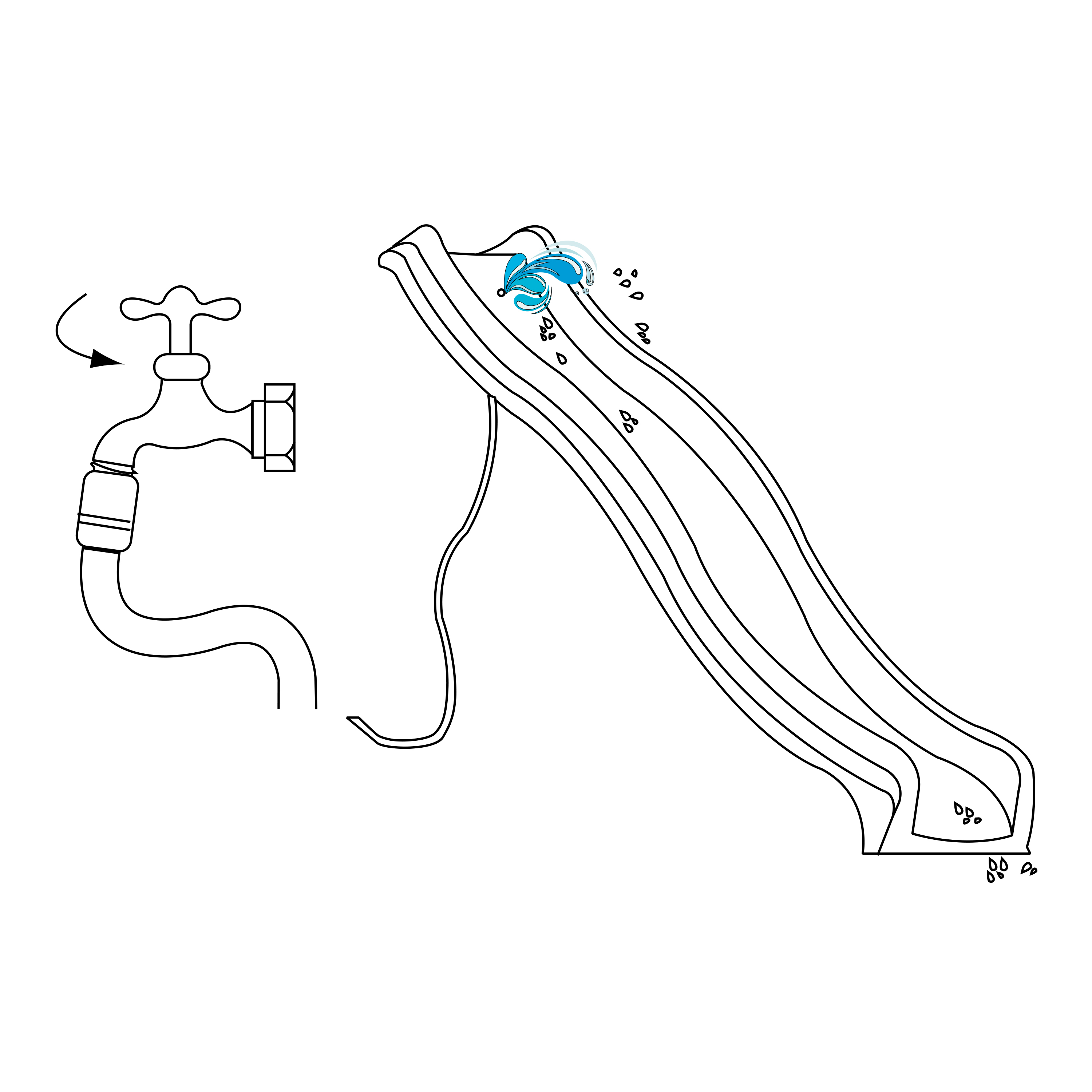 AXI Sky220 Glijbaan met wateraansluiting 220cm â€“ Grijs 