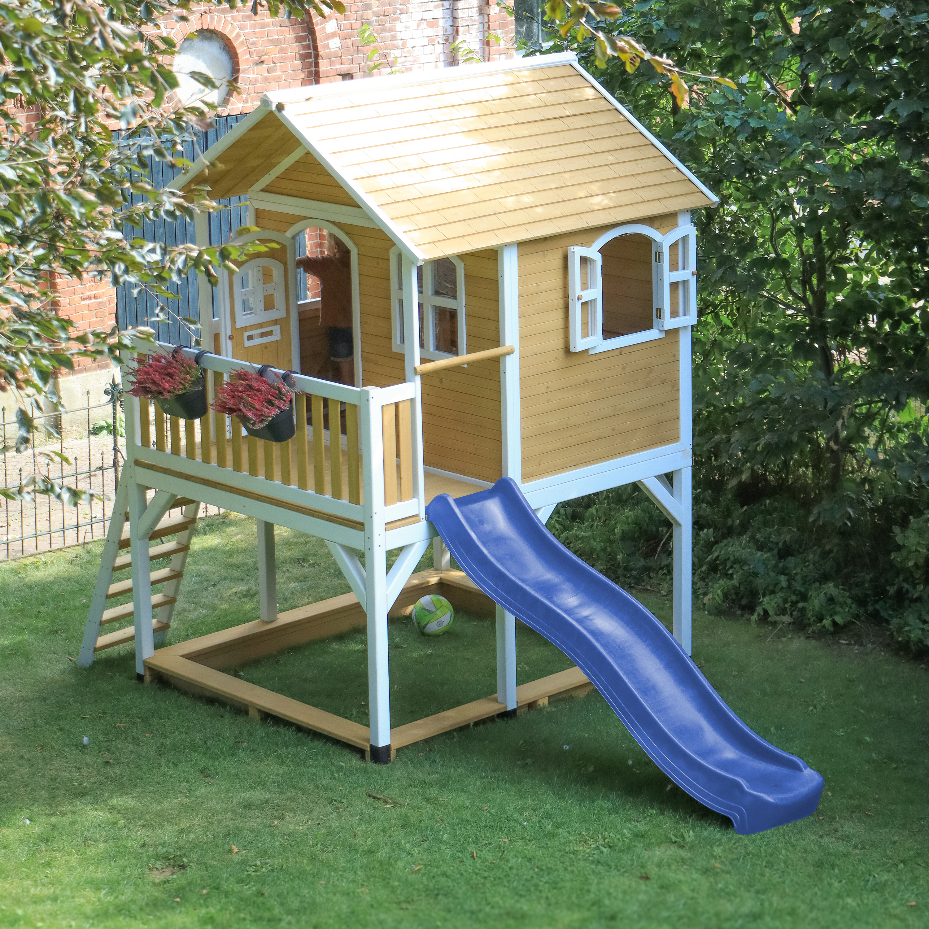 AXI Marc Playhouse Brown/White - Blue Slide