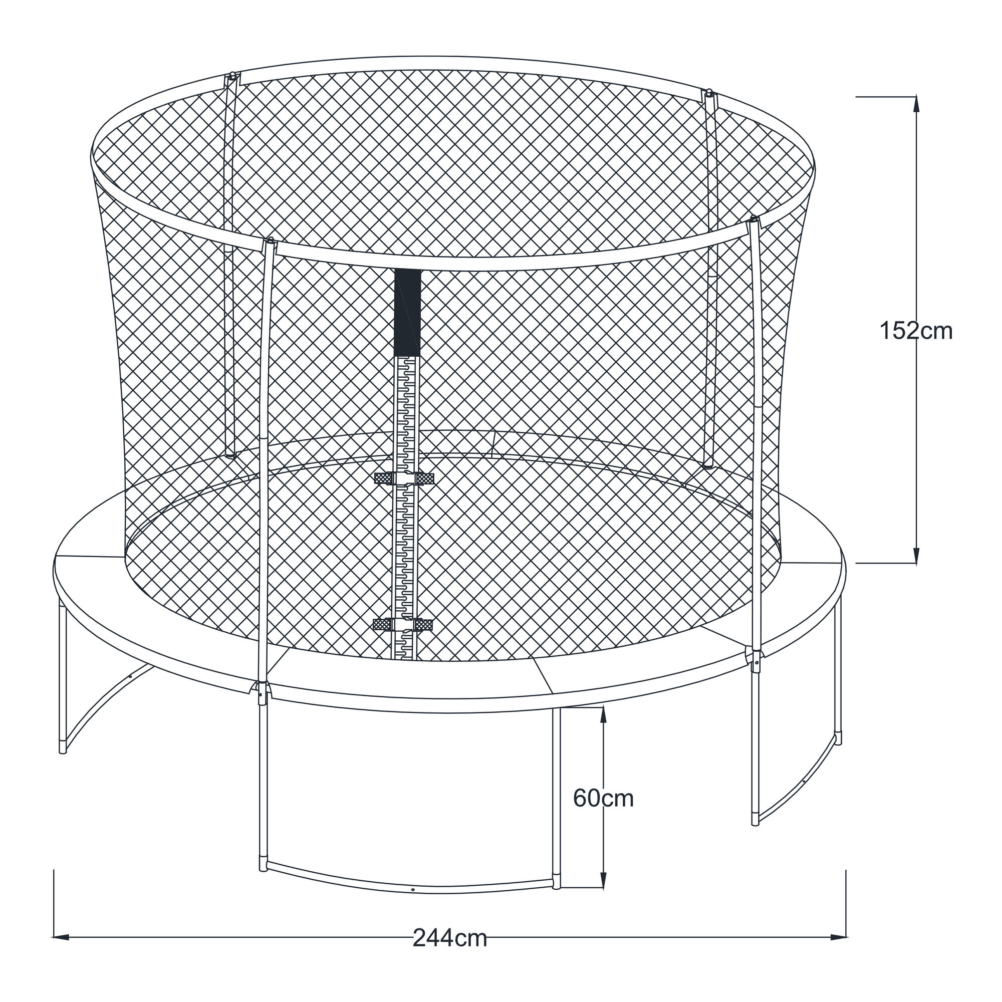 AXI Boston Trampoline met veiligheidsnet 244 cm Green - Inground & Onground op palen Rond 8ft