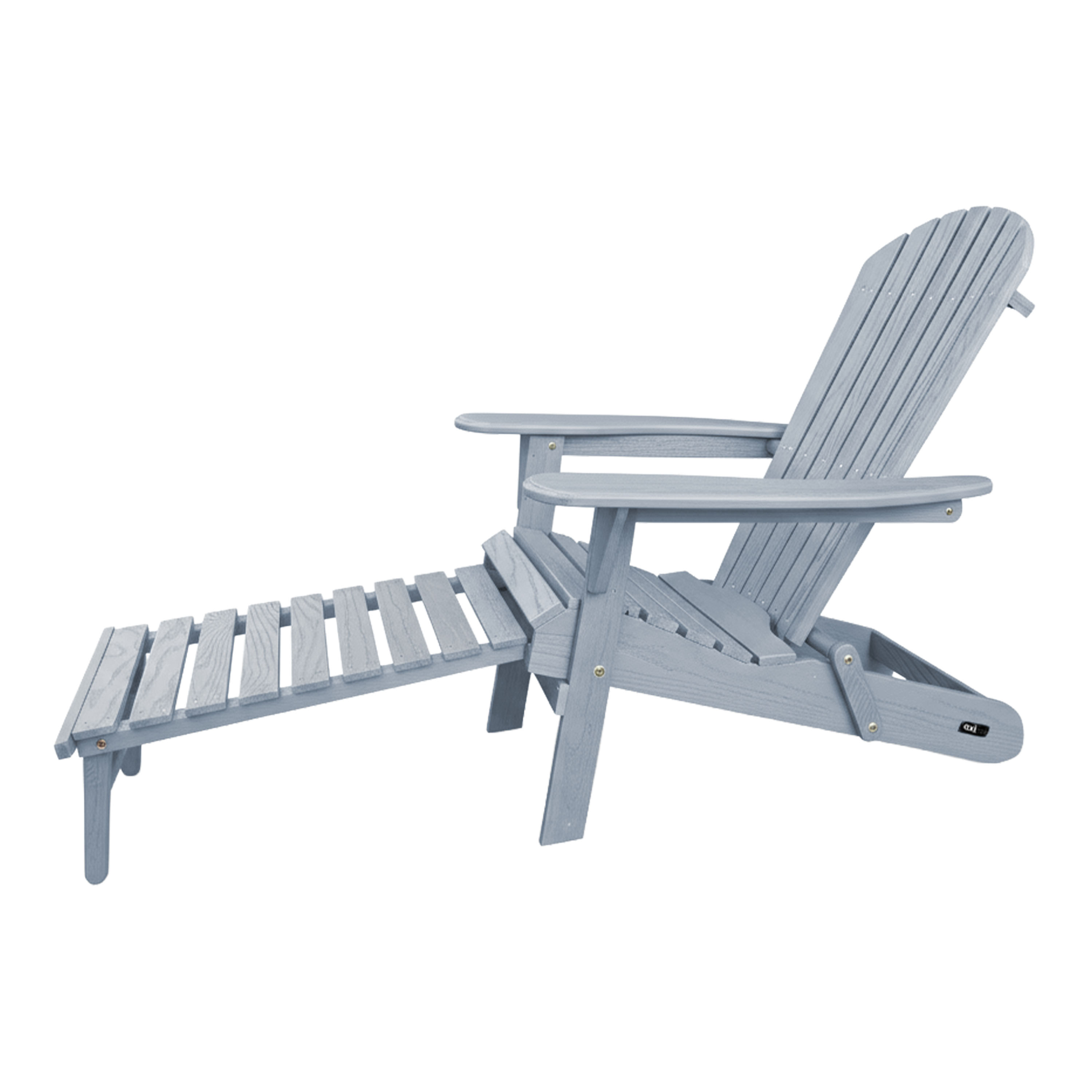 AXI Alexa Folding Adirondack Chair with Footrest Grey