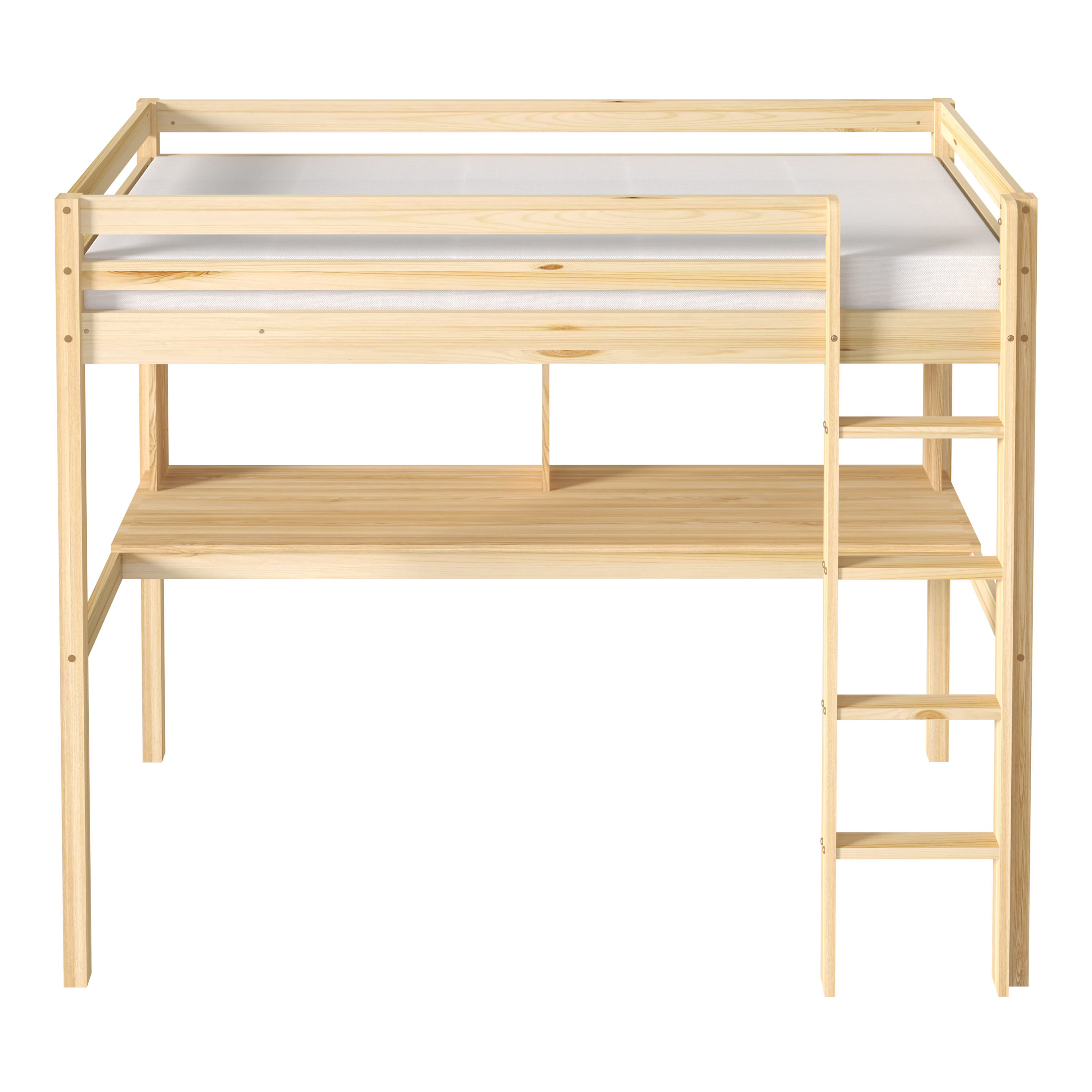 Sunny Sil Loft Bed with Desk Natural – Without Mattress-8720365068652 Sunny Sil Loft Bed with Desk Natural – Without Mattress